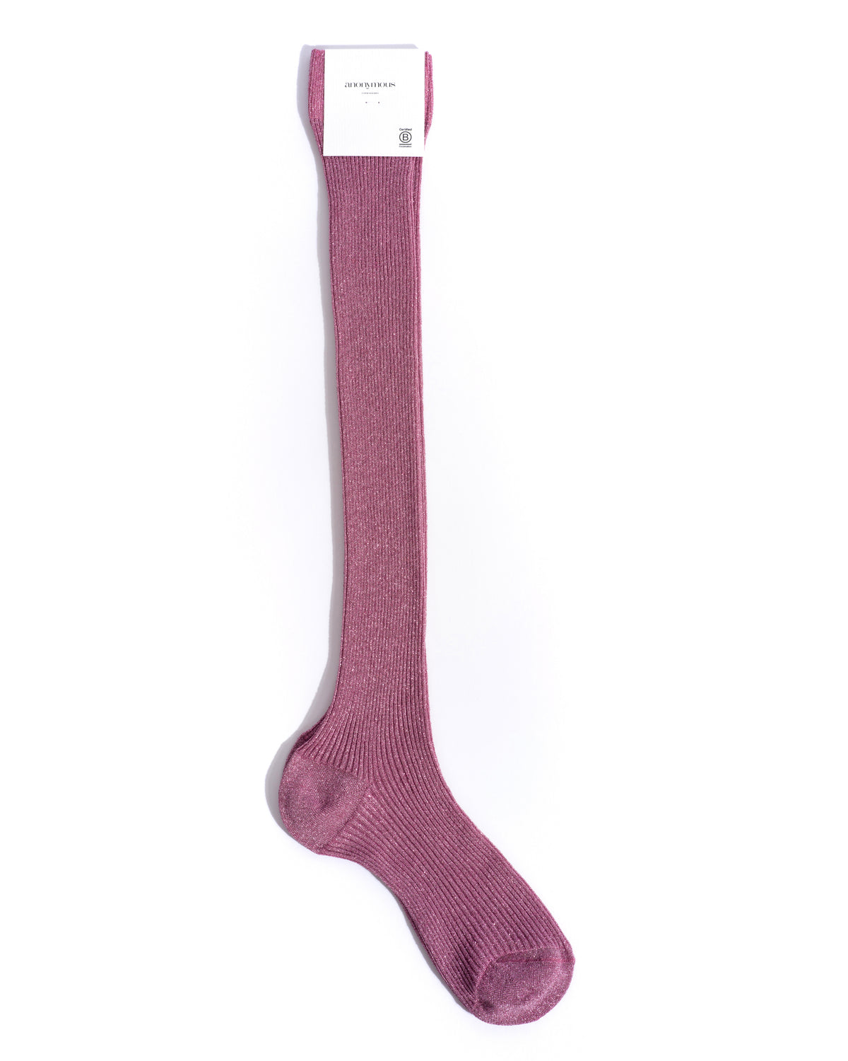 Noa mid calf glitter socks 52% nylon 48% polyester Burned rose