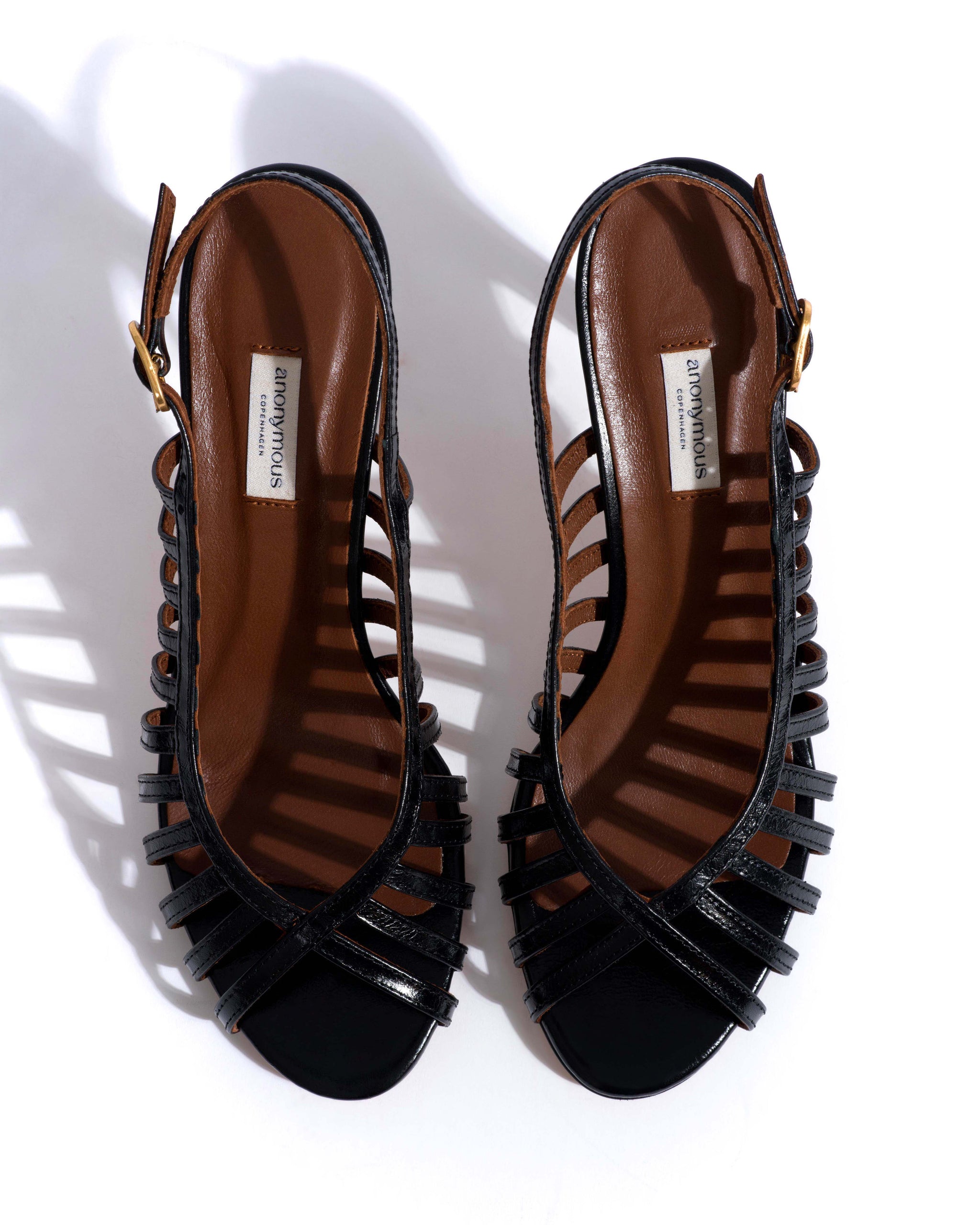 Carminho 75 Crinkled polished goat Black - Anonymous Copenhagen Heels