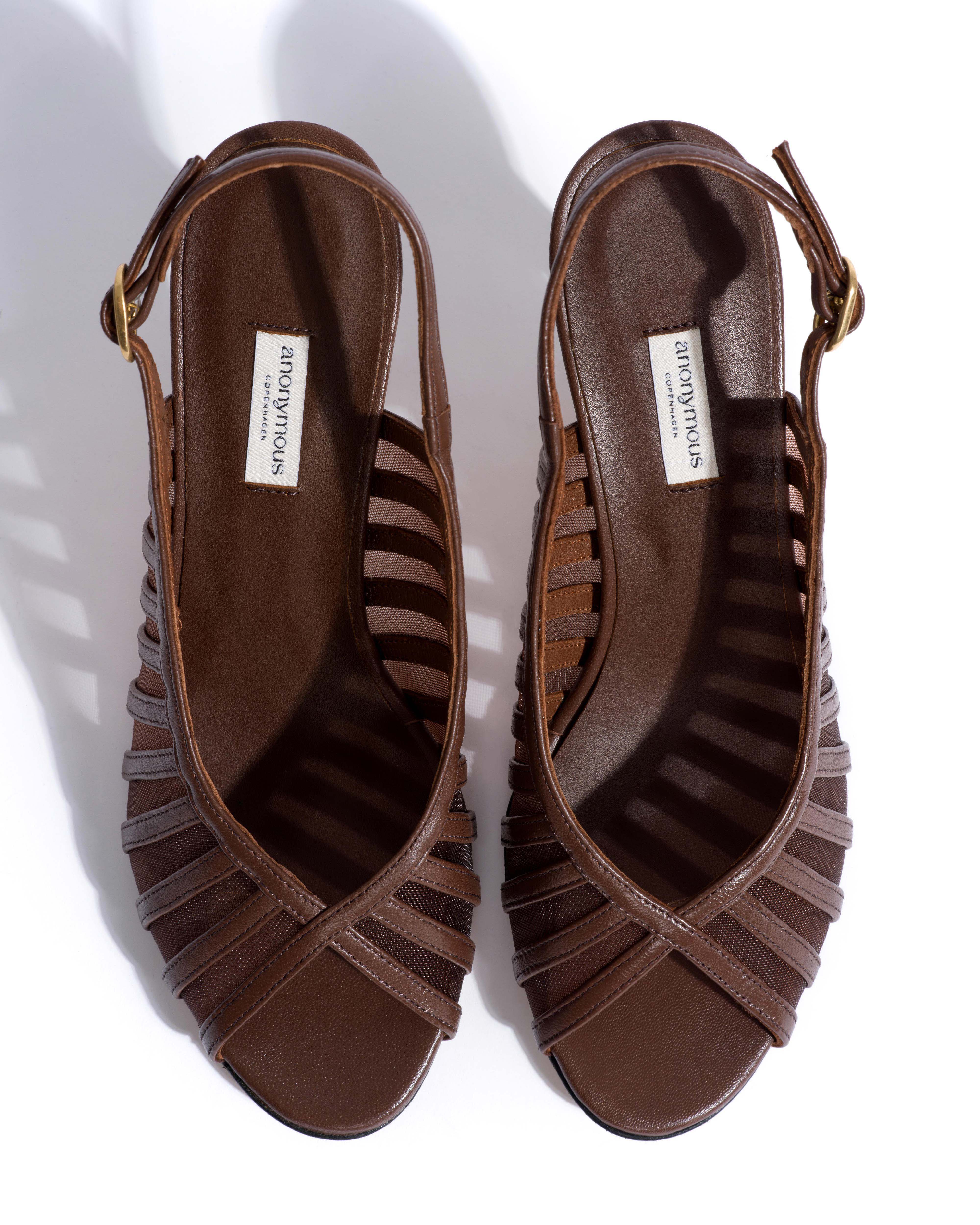 Carminho 75 mesh Shiny lamb & mesh Chocolate