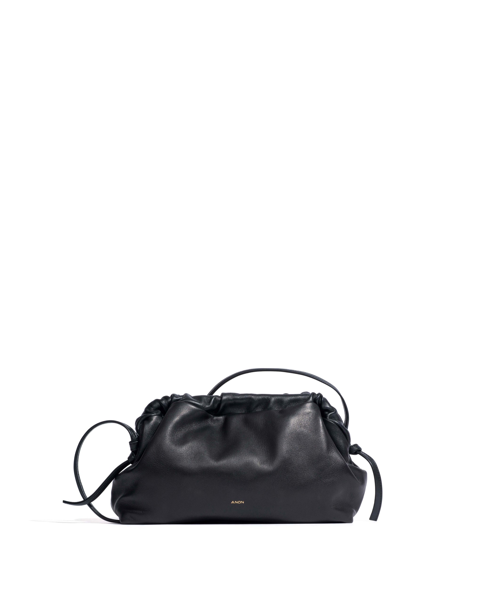 Hally classic cloud bag Shiny lamb Black