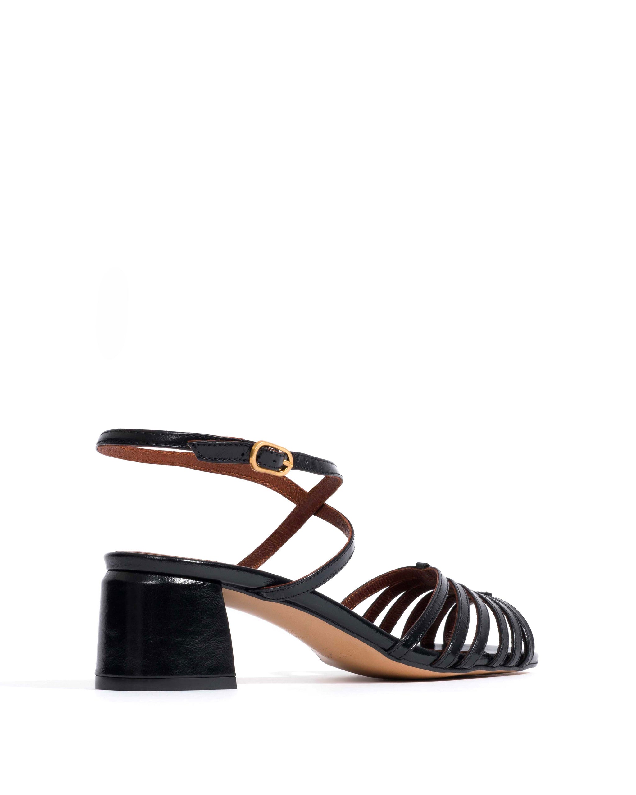 Tangie open Crinkled polished goat Black - Anonymous Copenhagen Heels