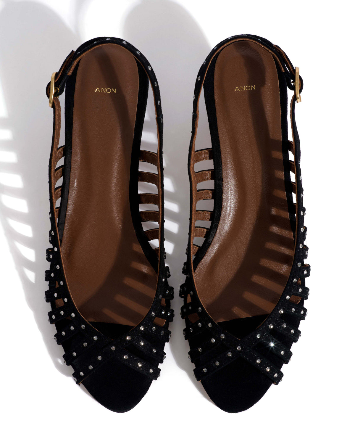 Carminho 40 stiletto crystals Calf suede Black