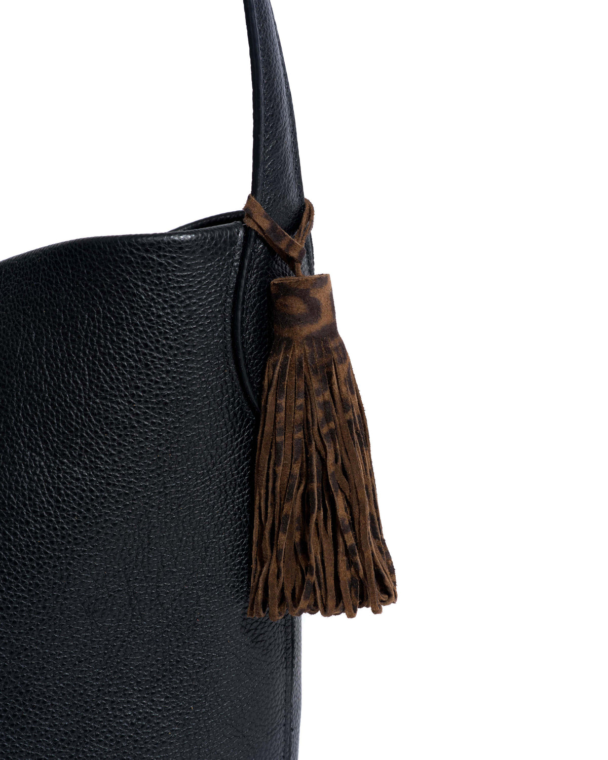 Katty fringe keyring Calf suede print Jaguar