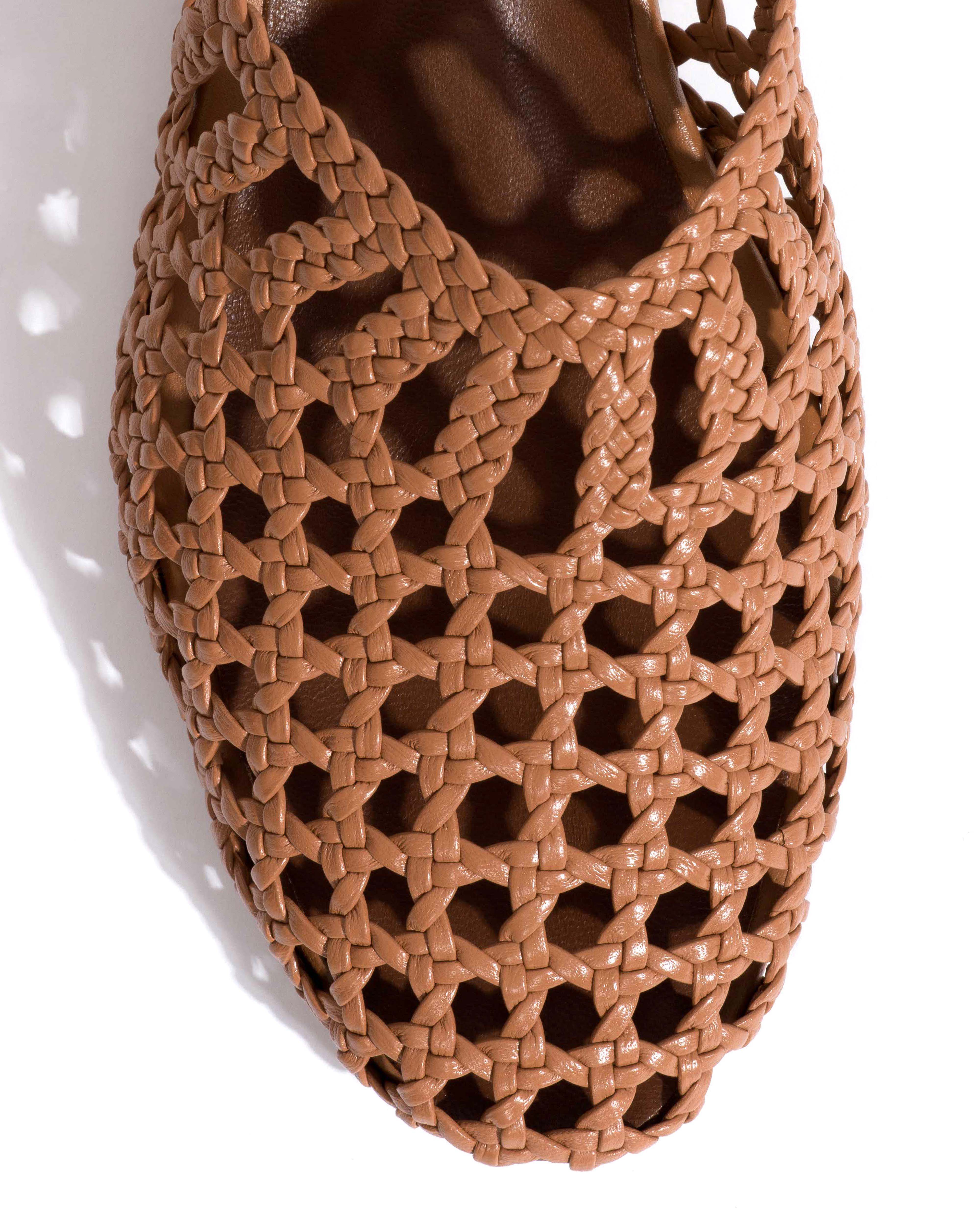 Sabrina 40 hand-braided leather Caramel