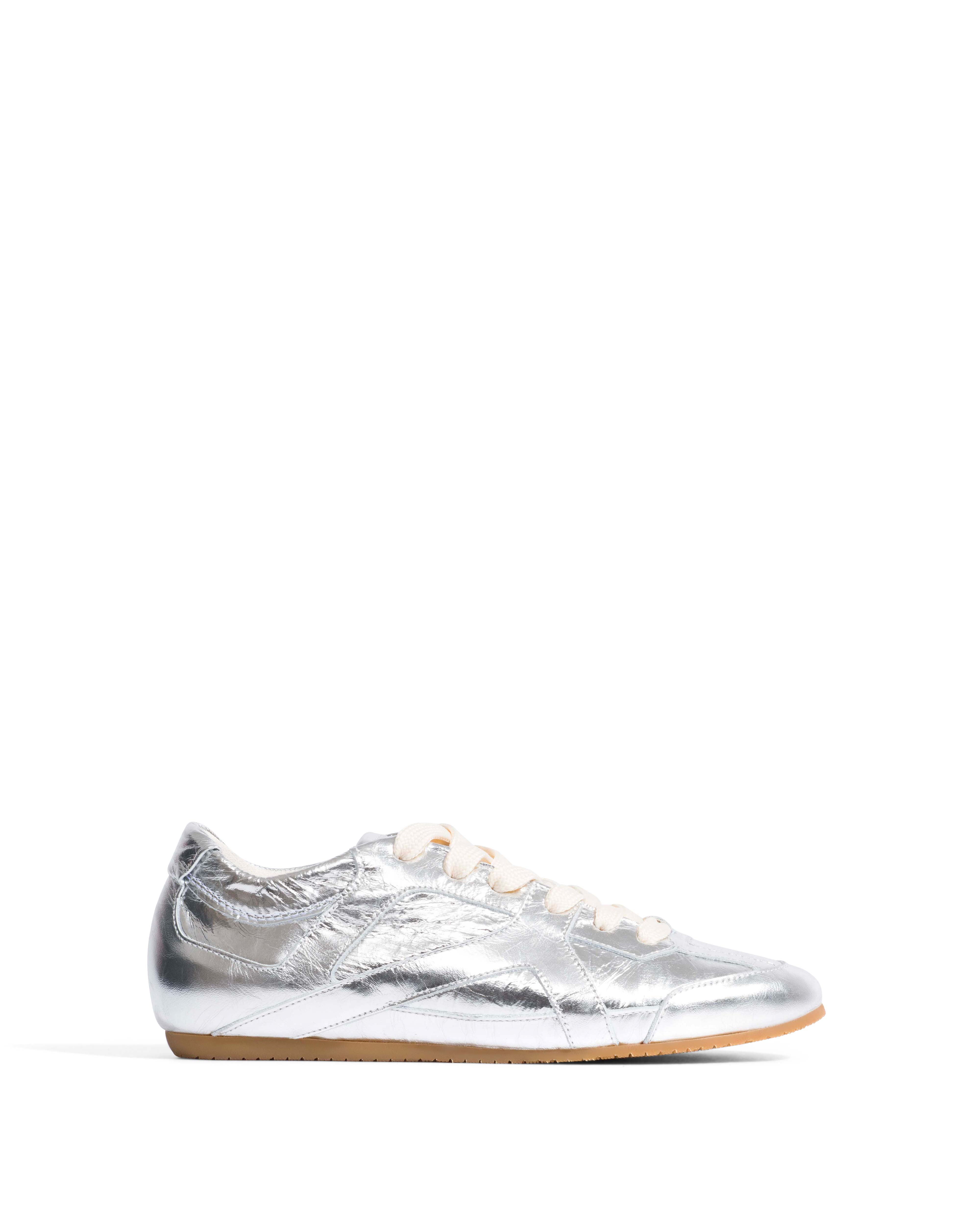 Sneakerina Crinkled metallic lamb Silver
