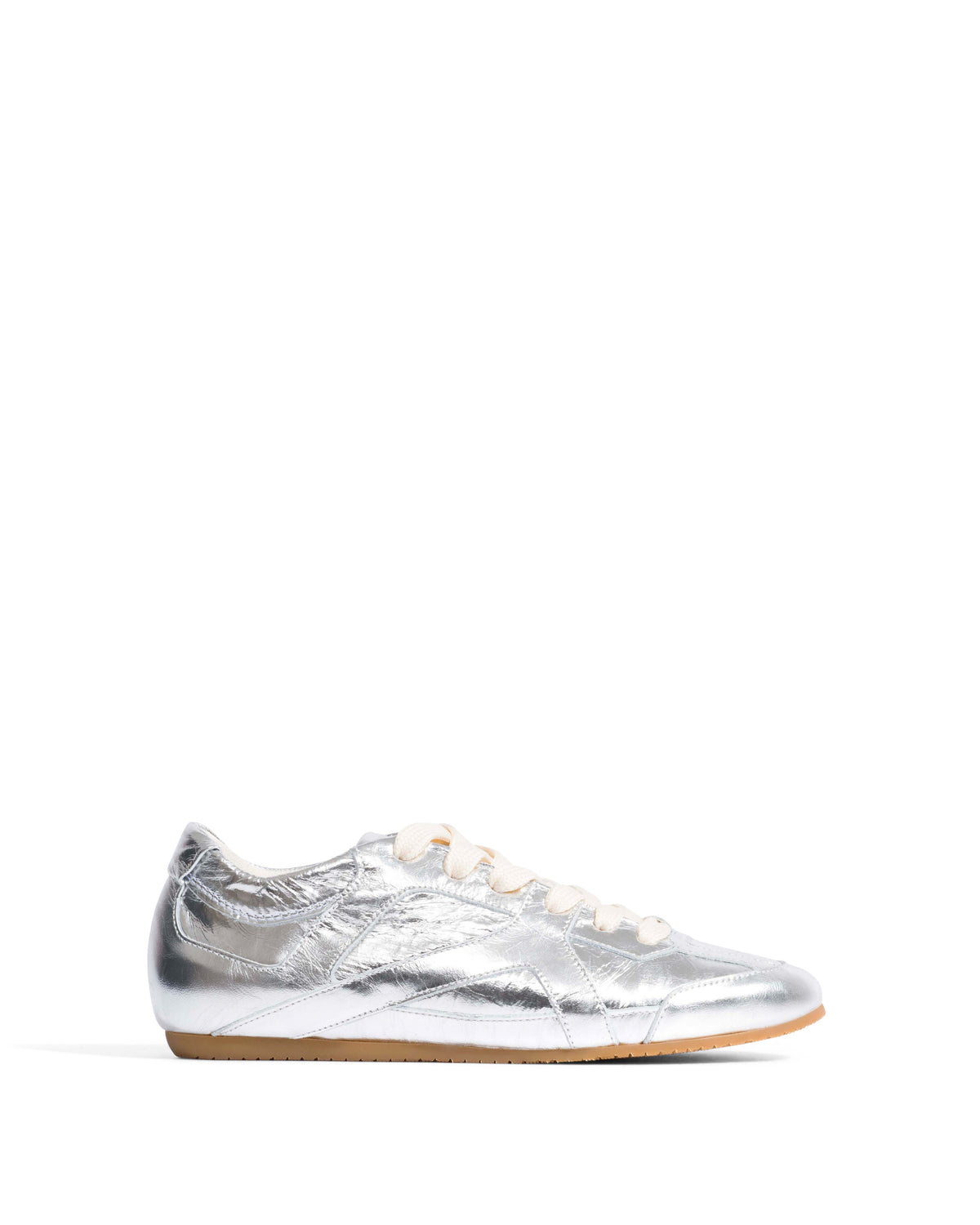 Sneakerina Crinkled metallic lamb Silver