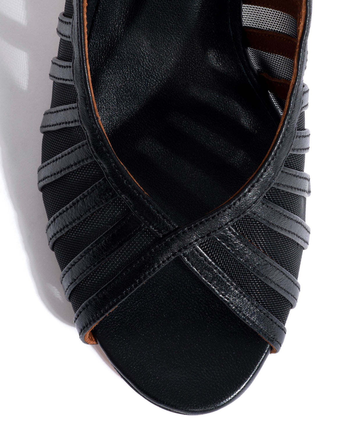 Carminho 75 mesh Shiny lamb & mesh Black