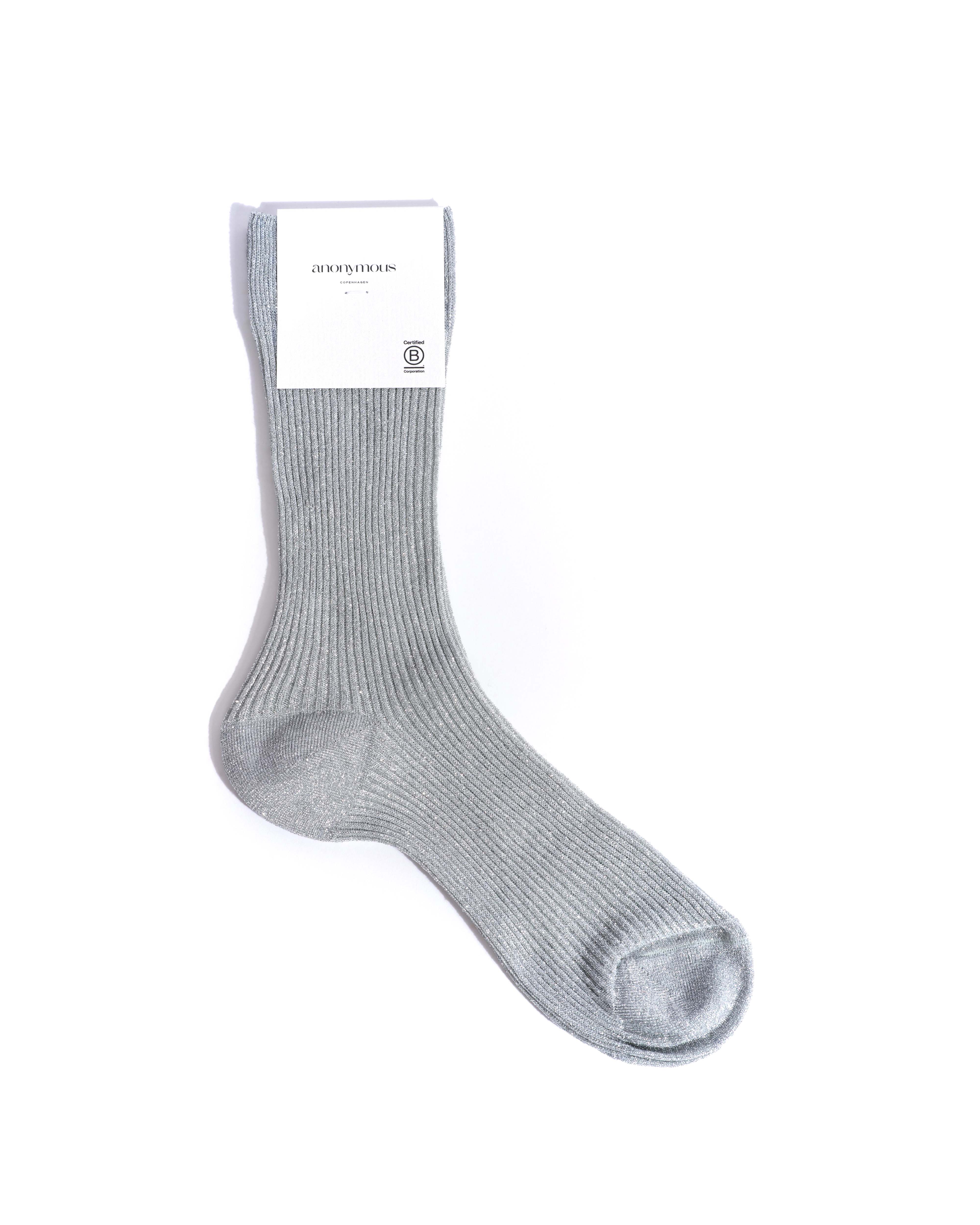 Noa glitter socks 52% nylon 48% polyester Silver