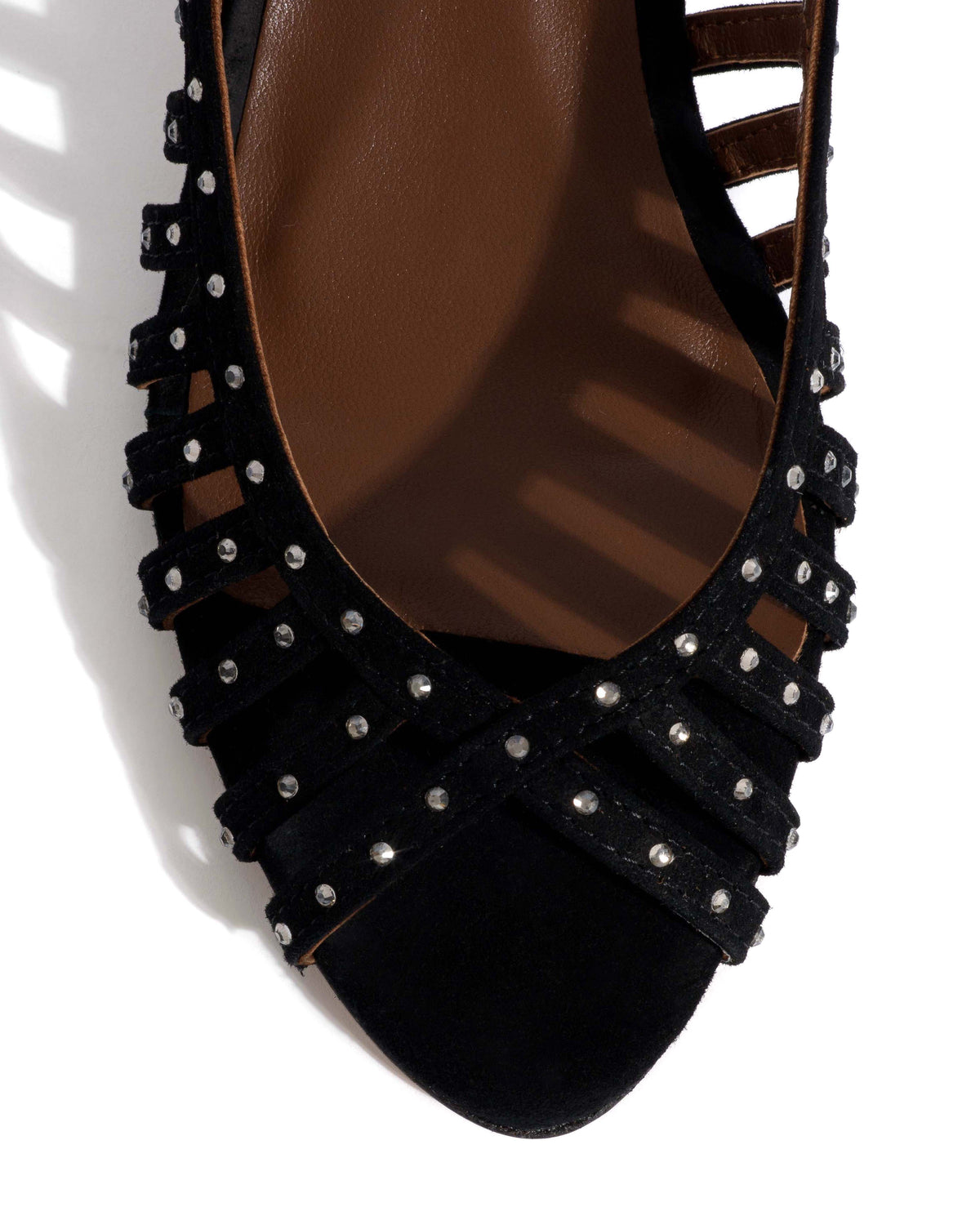 Carminho 40 stiletto crystals Calf suede Black
