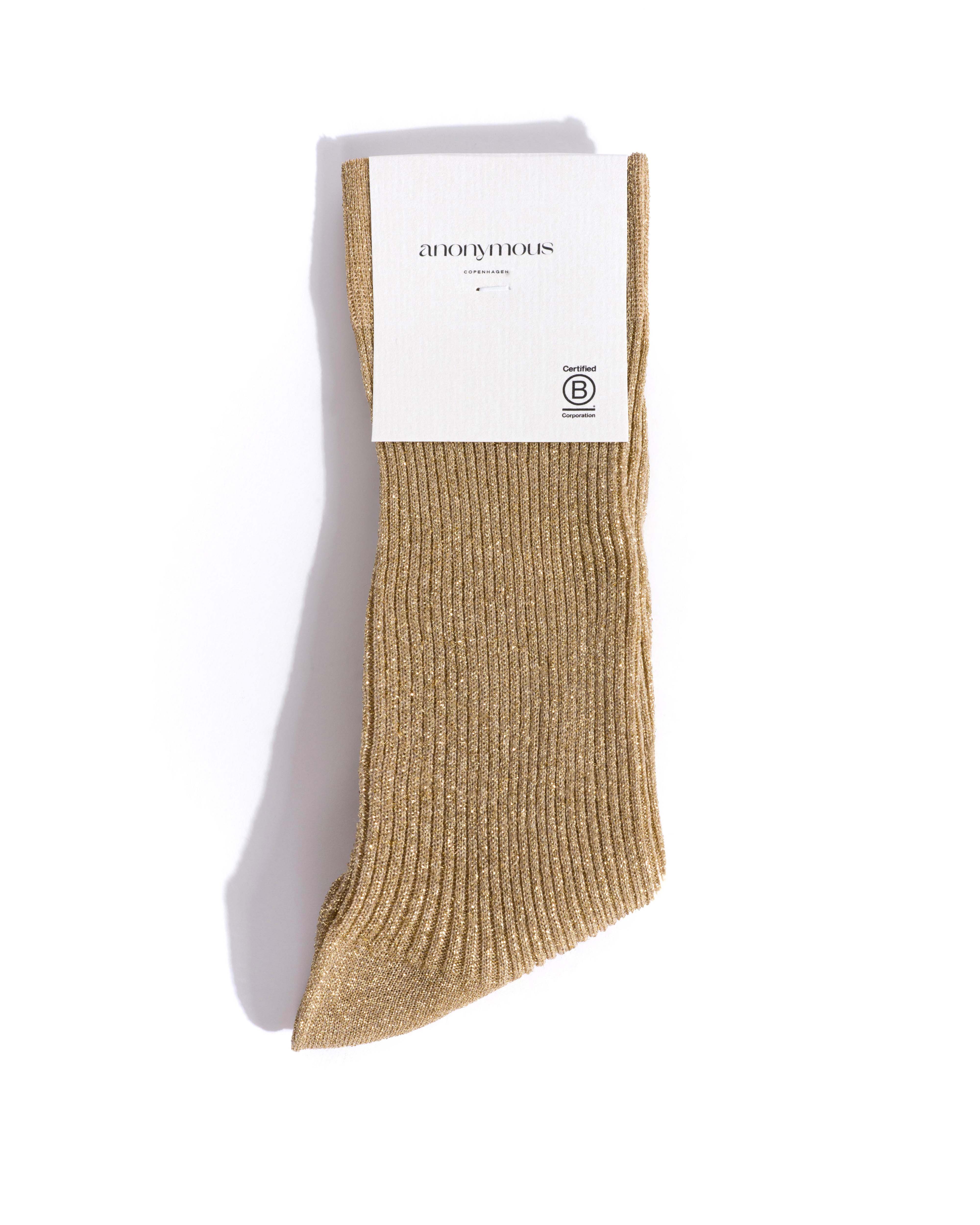 Noa glitter socks 52% nylon 48% polyester Gold