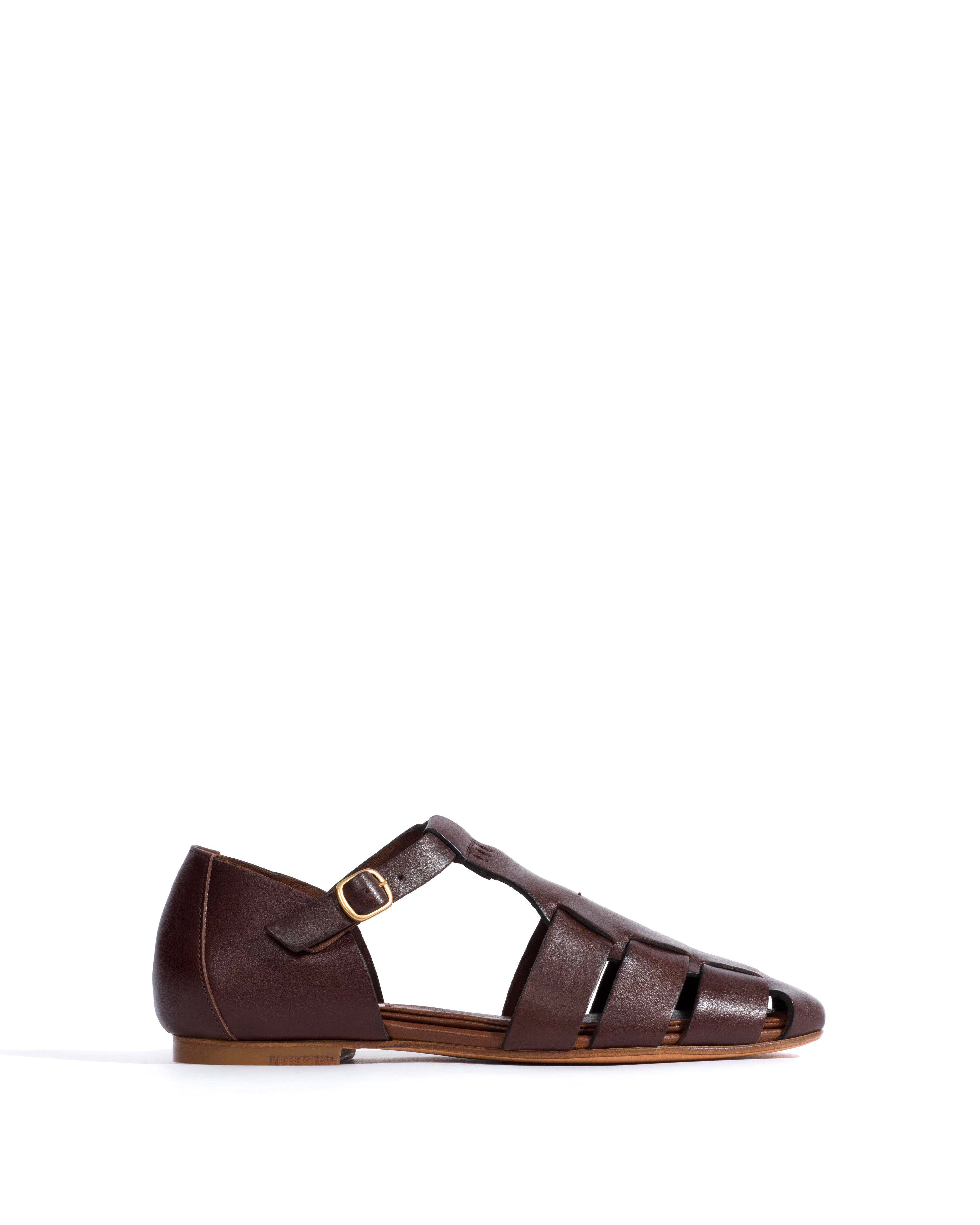 Lain flats Vegetal soft calf Coffee brown