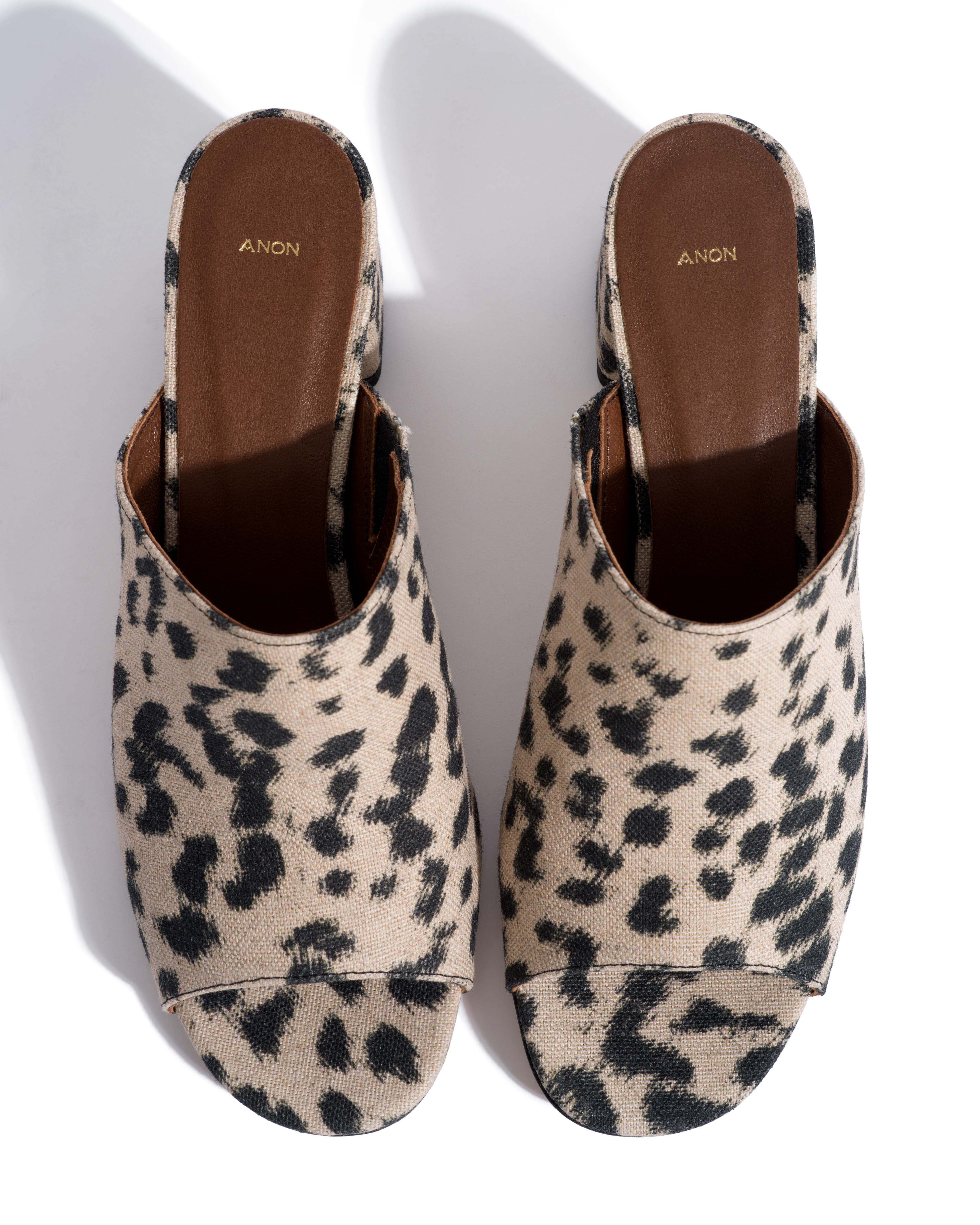 Horizon 55 Natural cotton-linen Leopard