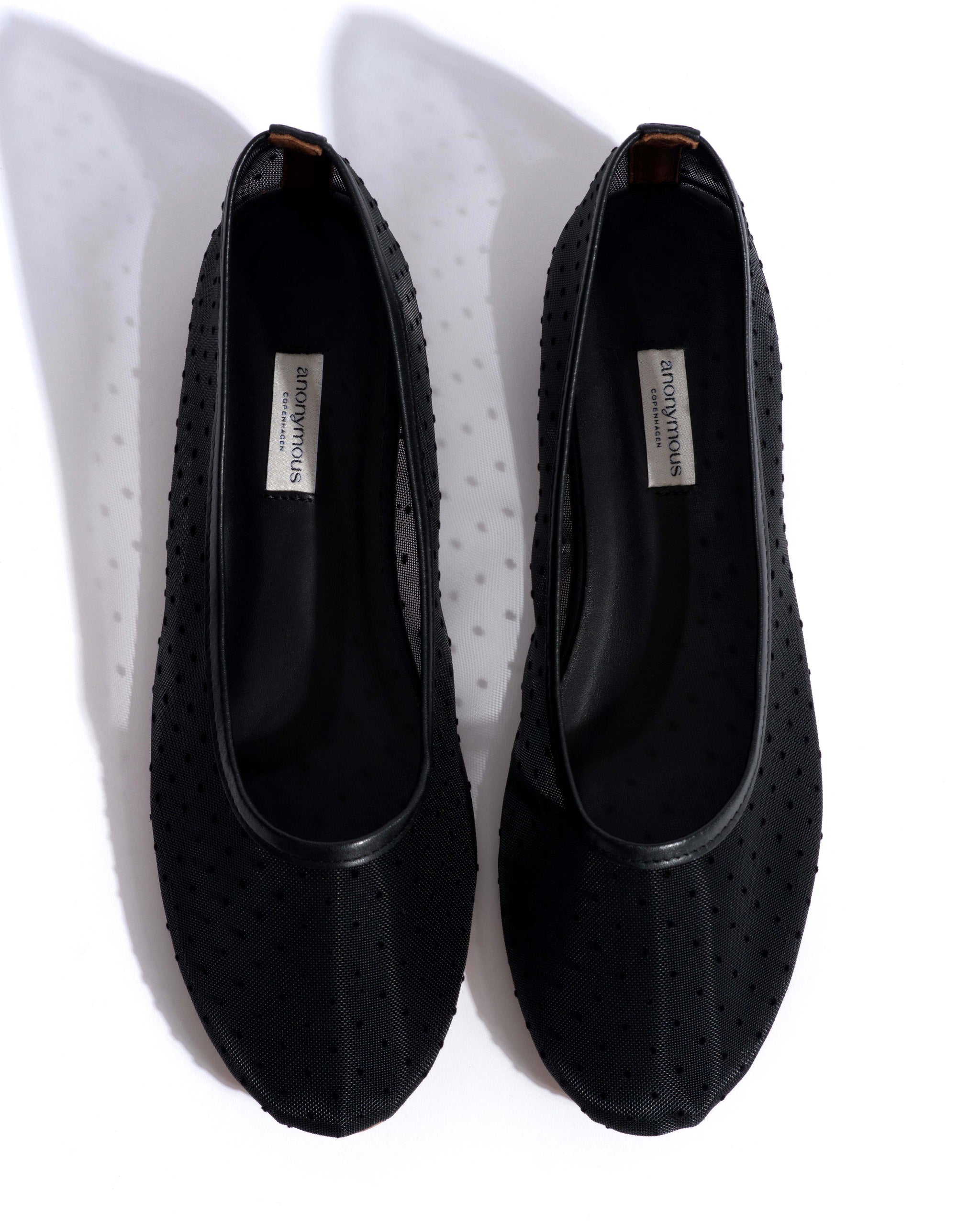 Sacha mesh Shiny lamb & dot velvet mesh Black - Anonymous Copenhagen Flat-loafers & ballerinas & pumps