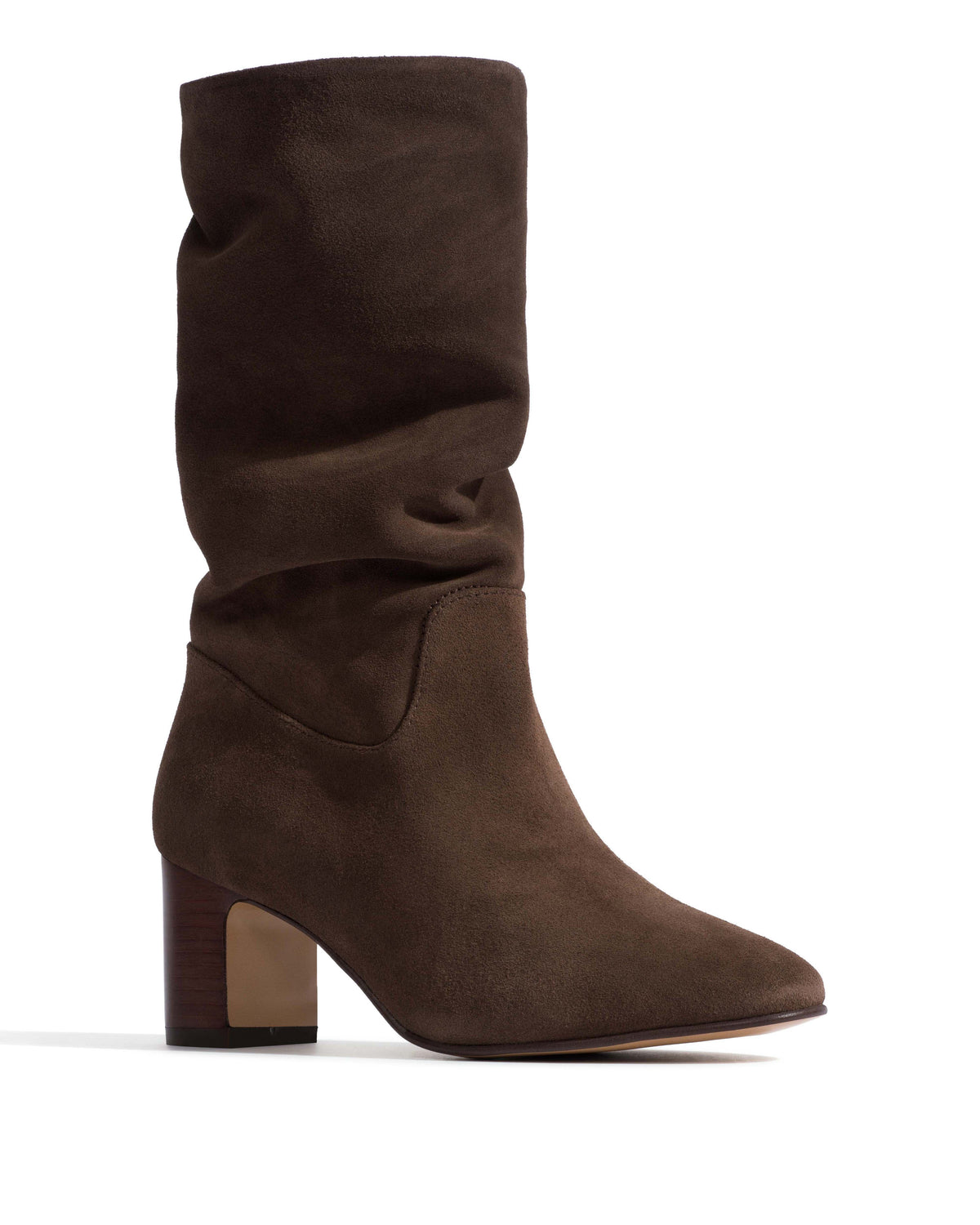 Cacha 55 stacked Calf suede Coffee brown