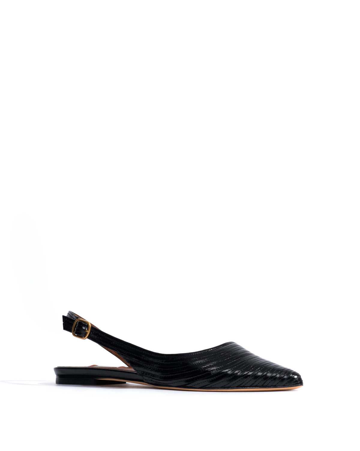 Carla 10 Crinkled polished goat Black