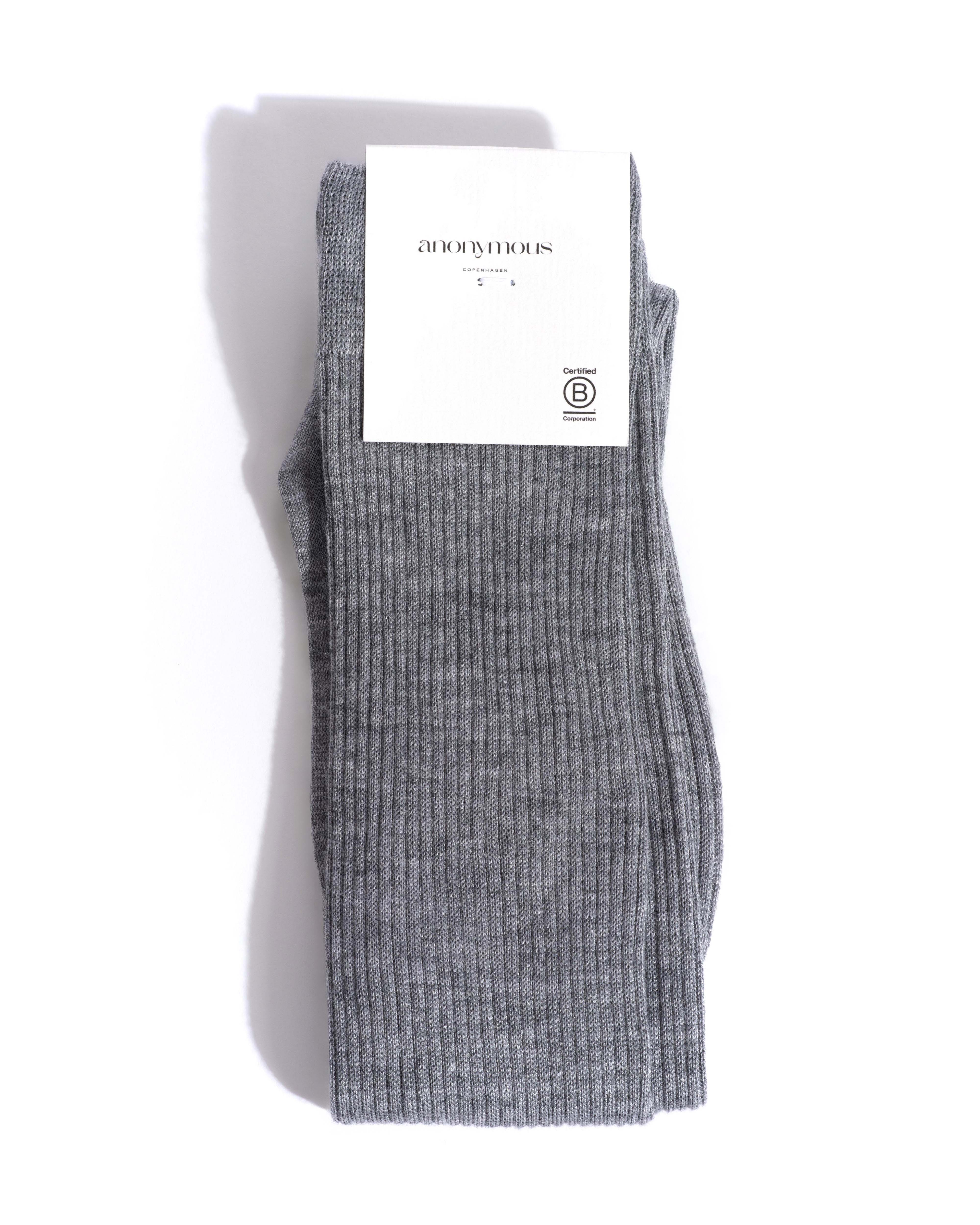 Ines knee-high silk cashmere socks 30% silk 70% cashmere Shark grey