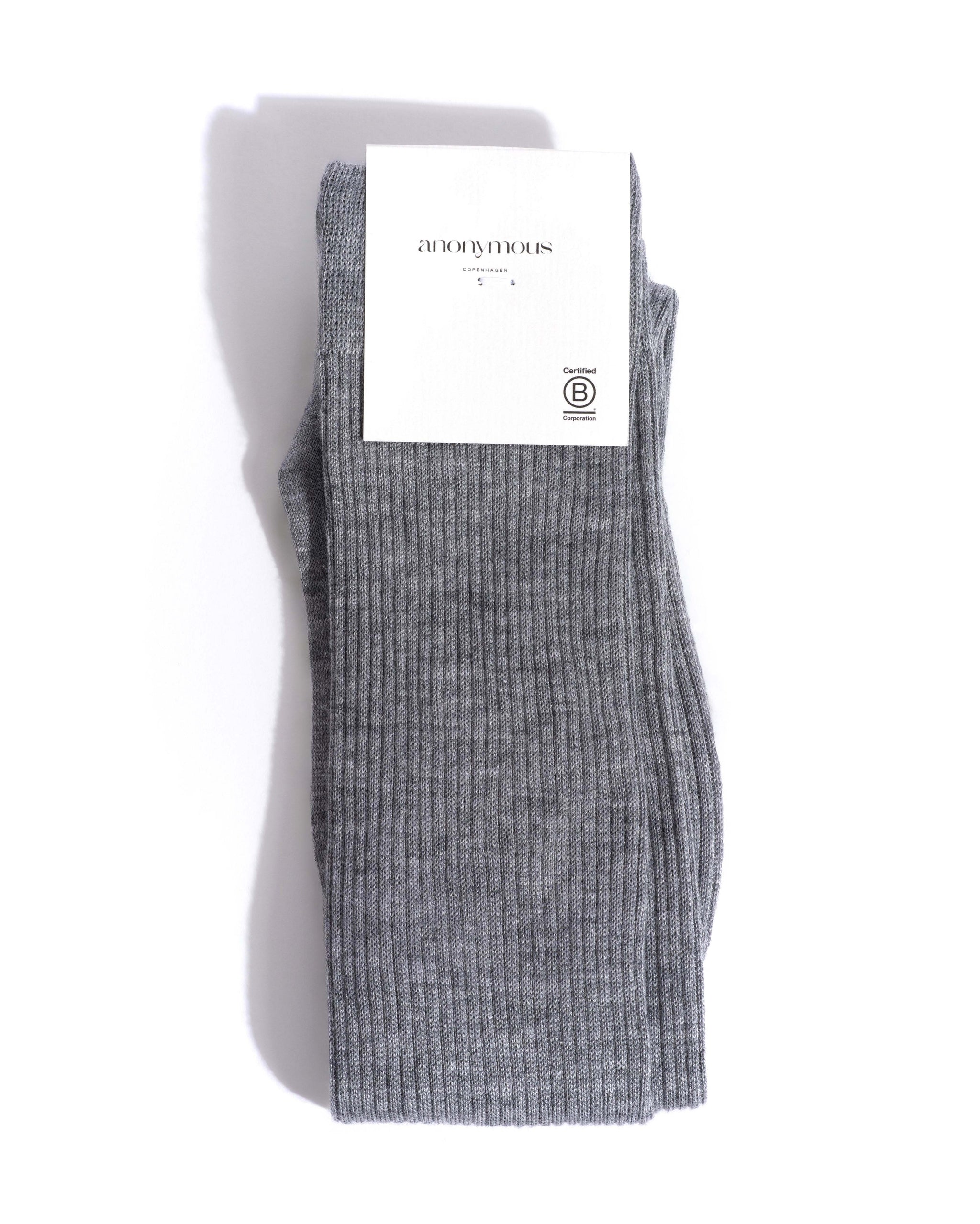 Ines knee-high silk cashmere socks 30% silk 70% cashmere Shark grey