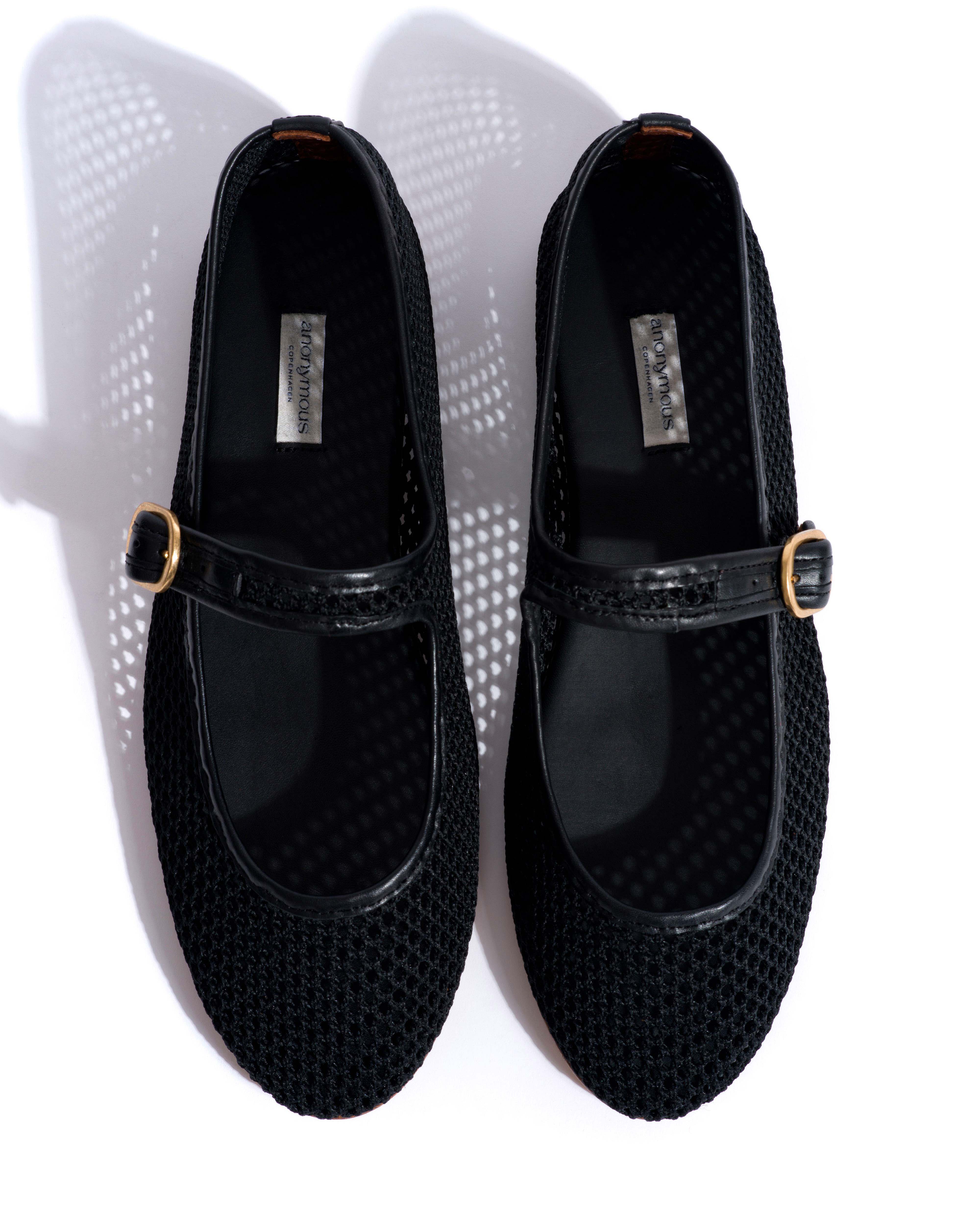 Lana netted mesh Shiny lamb & netted mesh Black