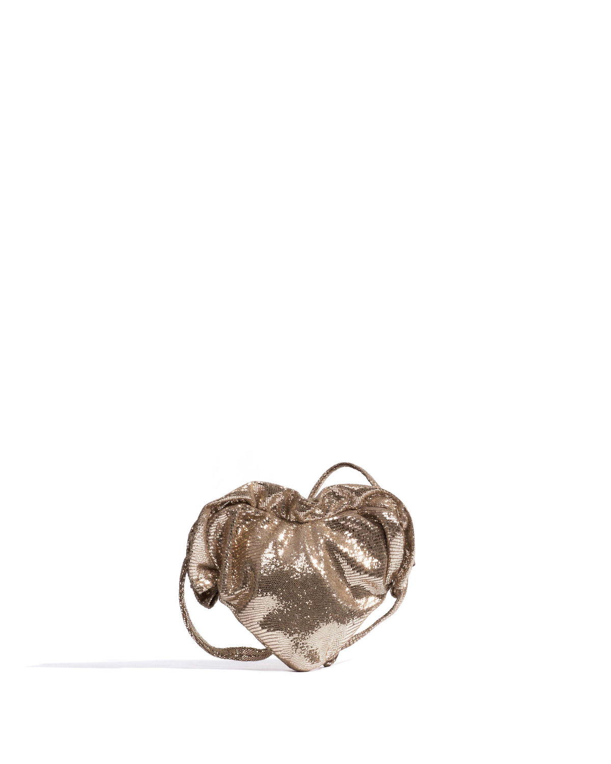 Zally petite heart bag Lizard metallic goat Vintage champagne