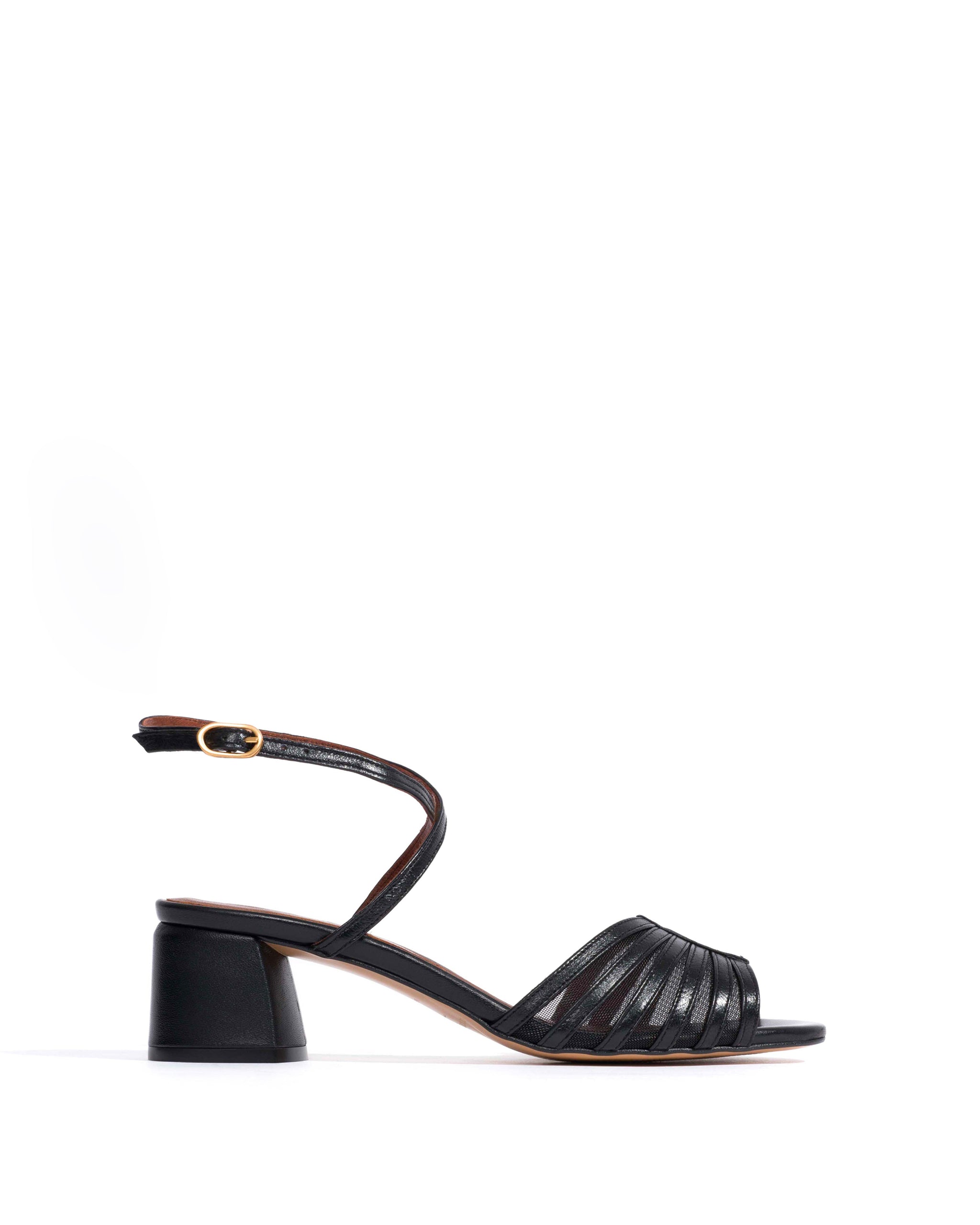 Tangie mesh Shiny lamb & mesh Black - Anonymous Copenhagen Heels