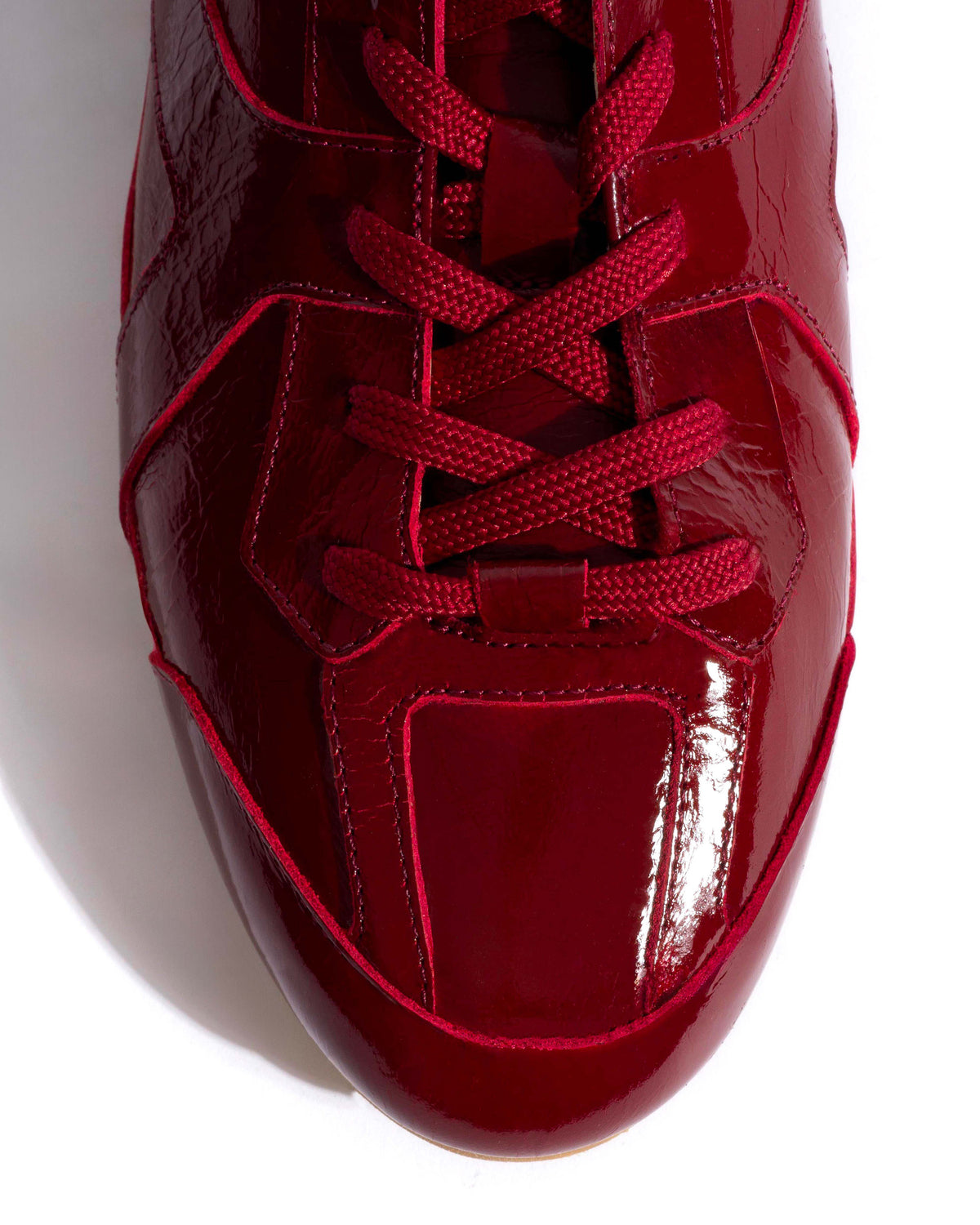 Sneakerina Crinkled polished goat Pomegranate