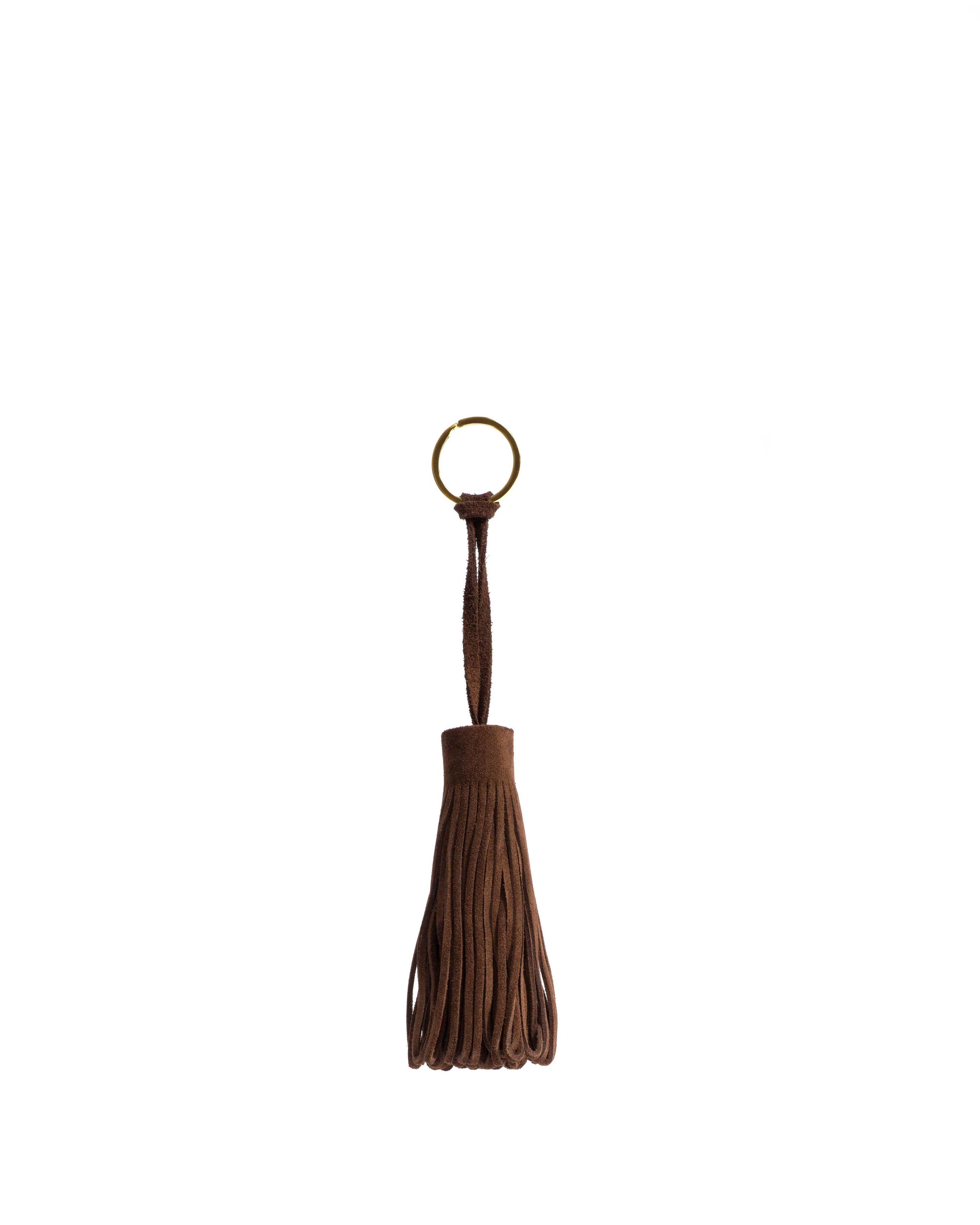 Katty fringe keyring Calf suede Coffee brown - Anonymous Copenhagen Small Leather Goods