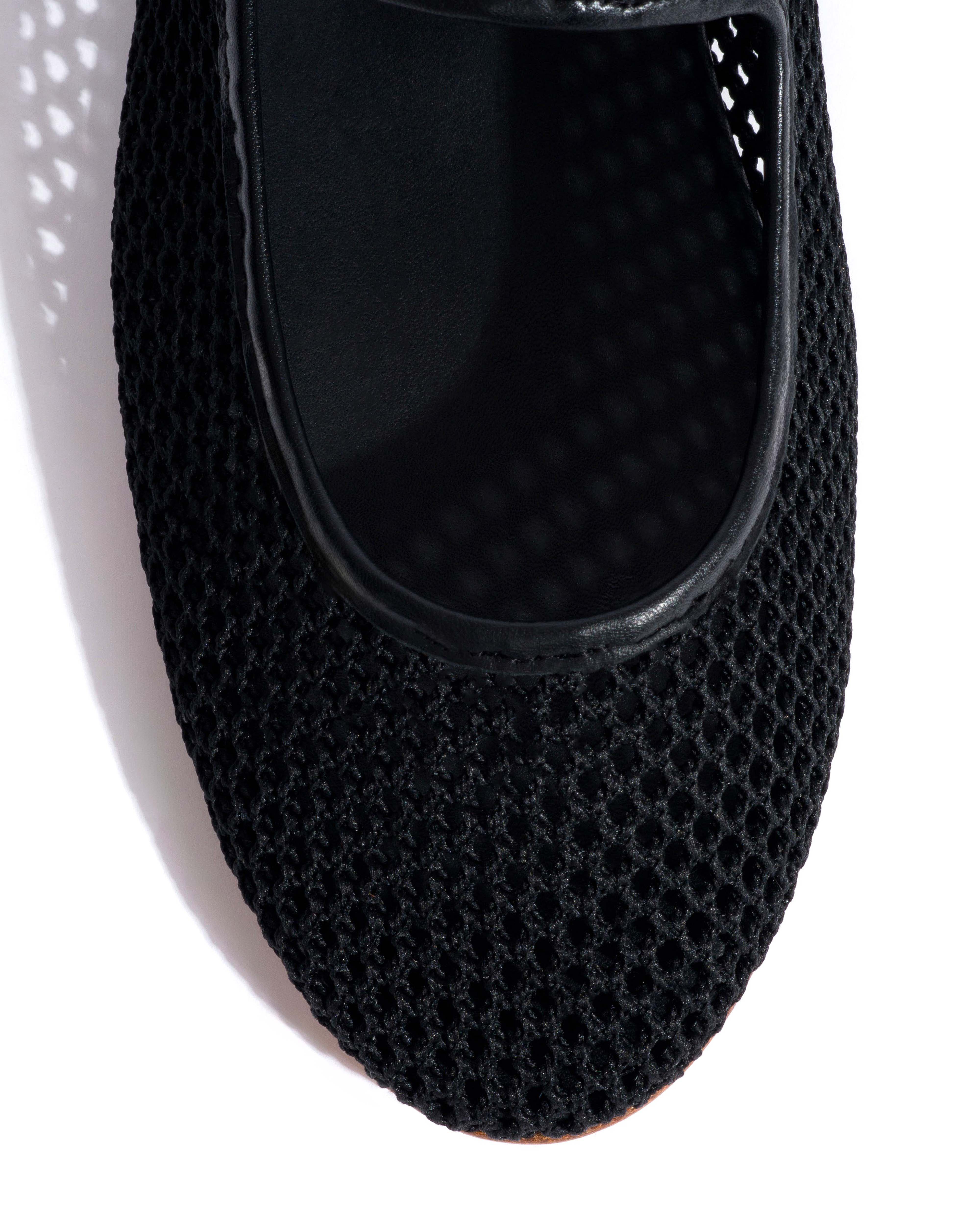 Lana netted mesh Shiny lamb & netted mesh Black