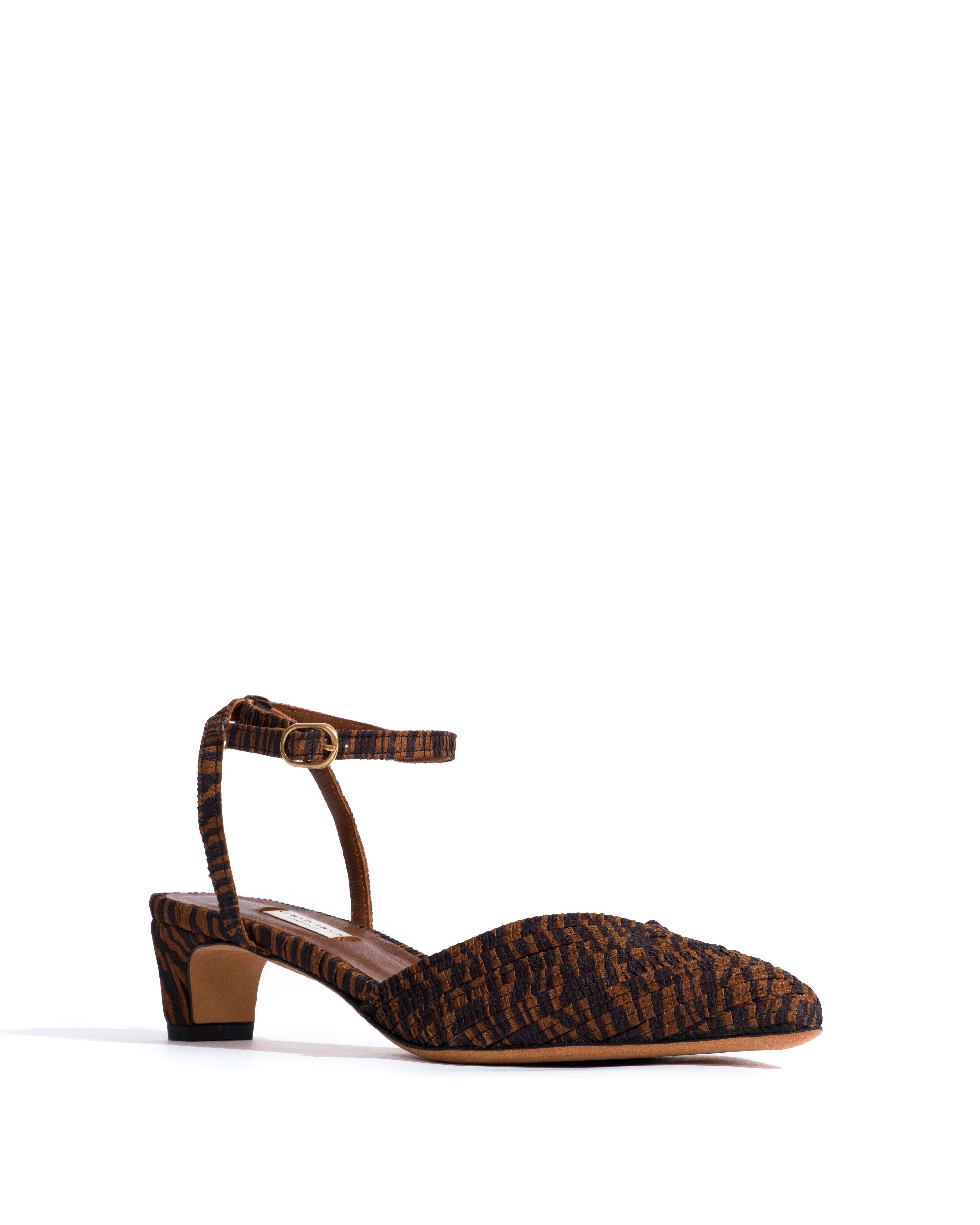 Givia 40 Pleated zebra Chocolate shades