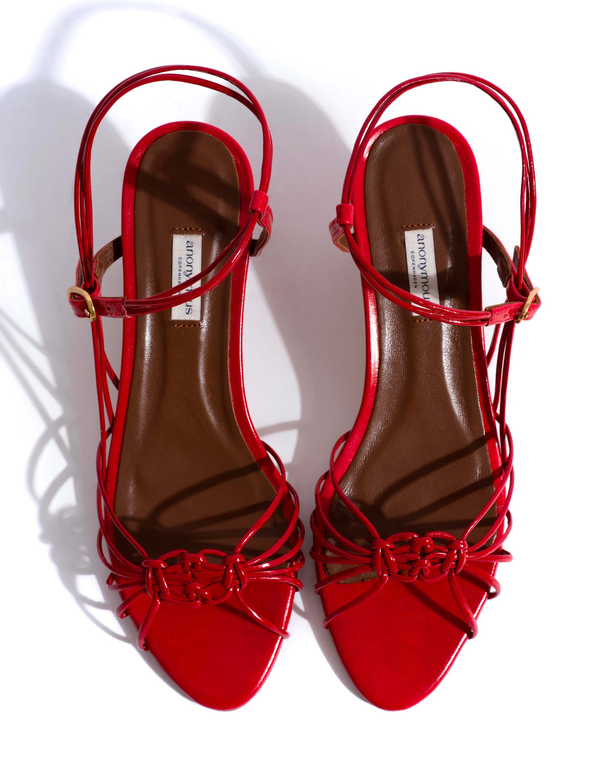 Savannah 40 hand-braided Crinkled polished goat Scarlet - 