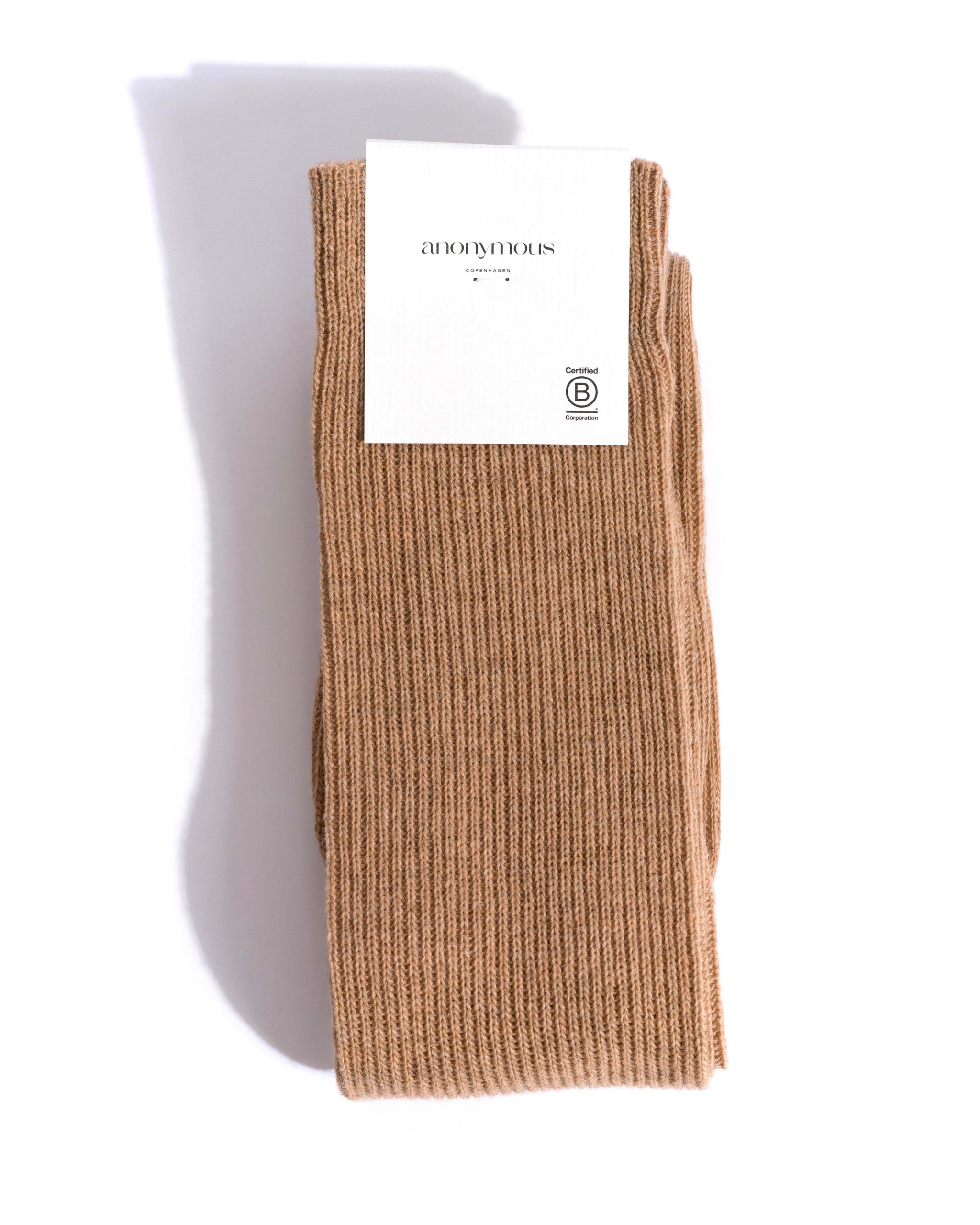 Lanai knee-high cashmere socks 70% wool 30% cashmere Camel