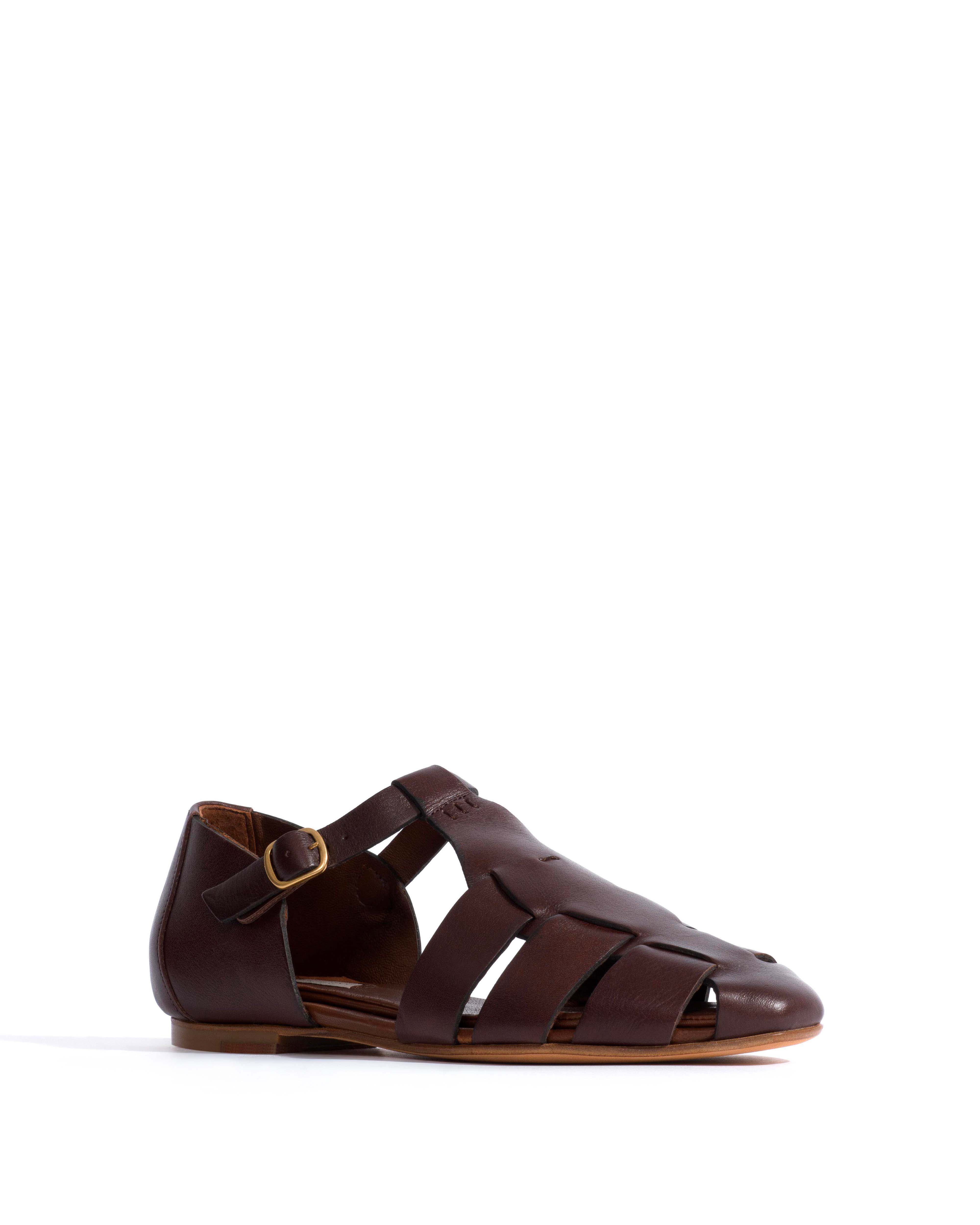 Lain flats Vegetal soft calf Coffee brown