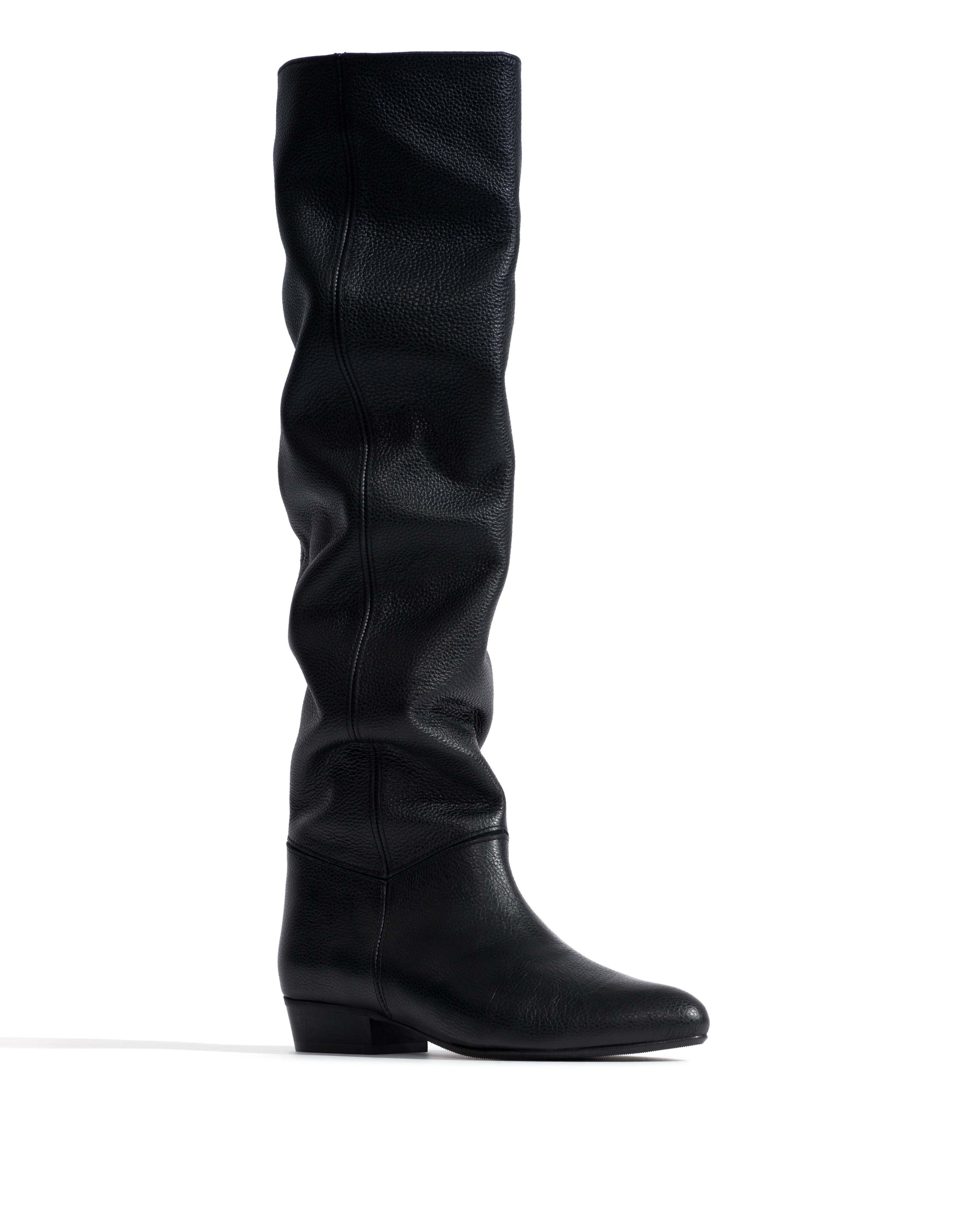Jadah 20 Pebbled soft calf & suede leather Black