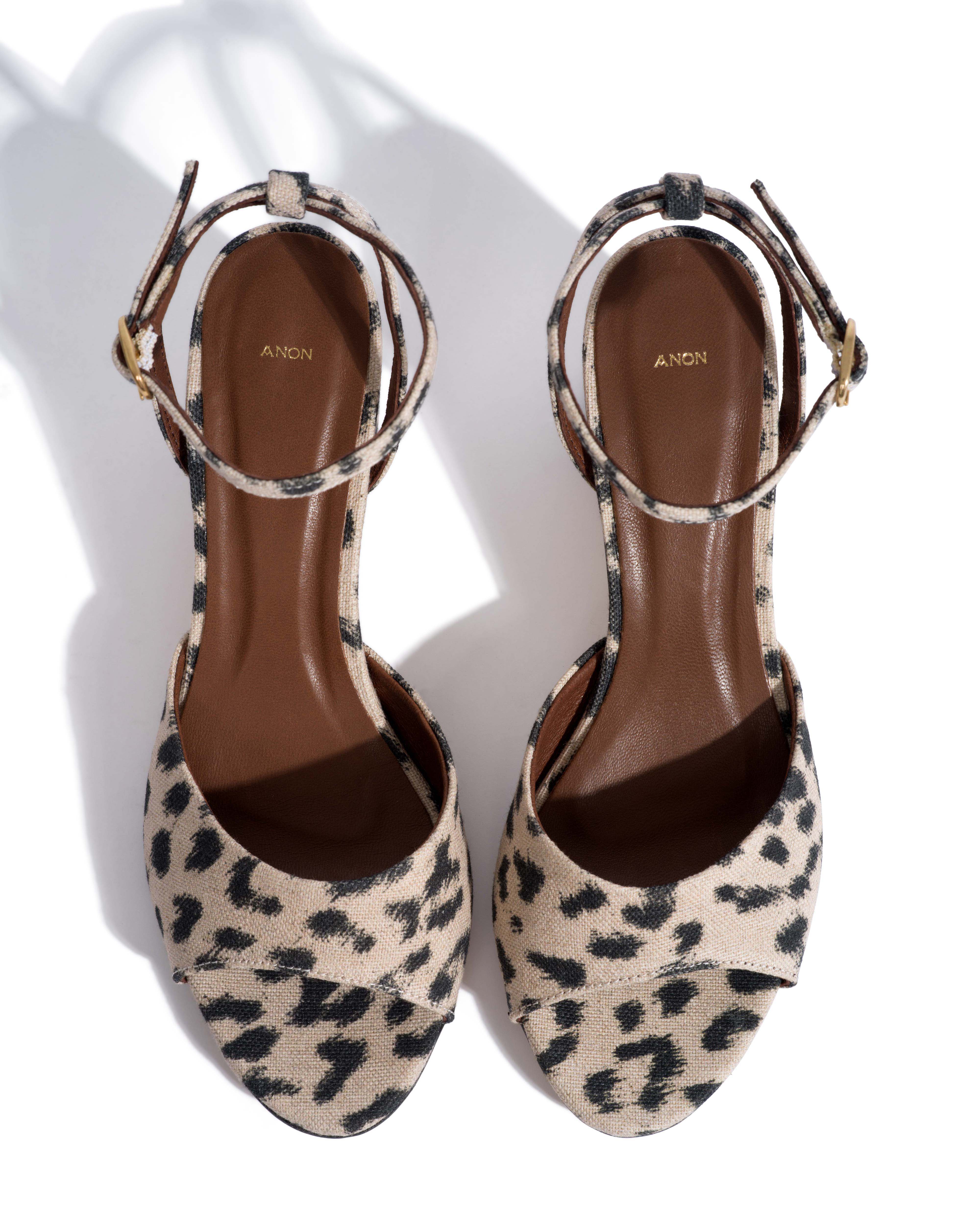 Jolie 55 Natural cotton-linen Leopard