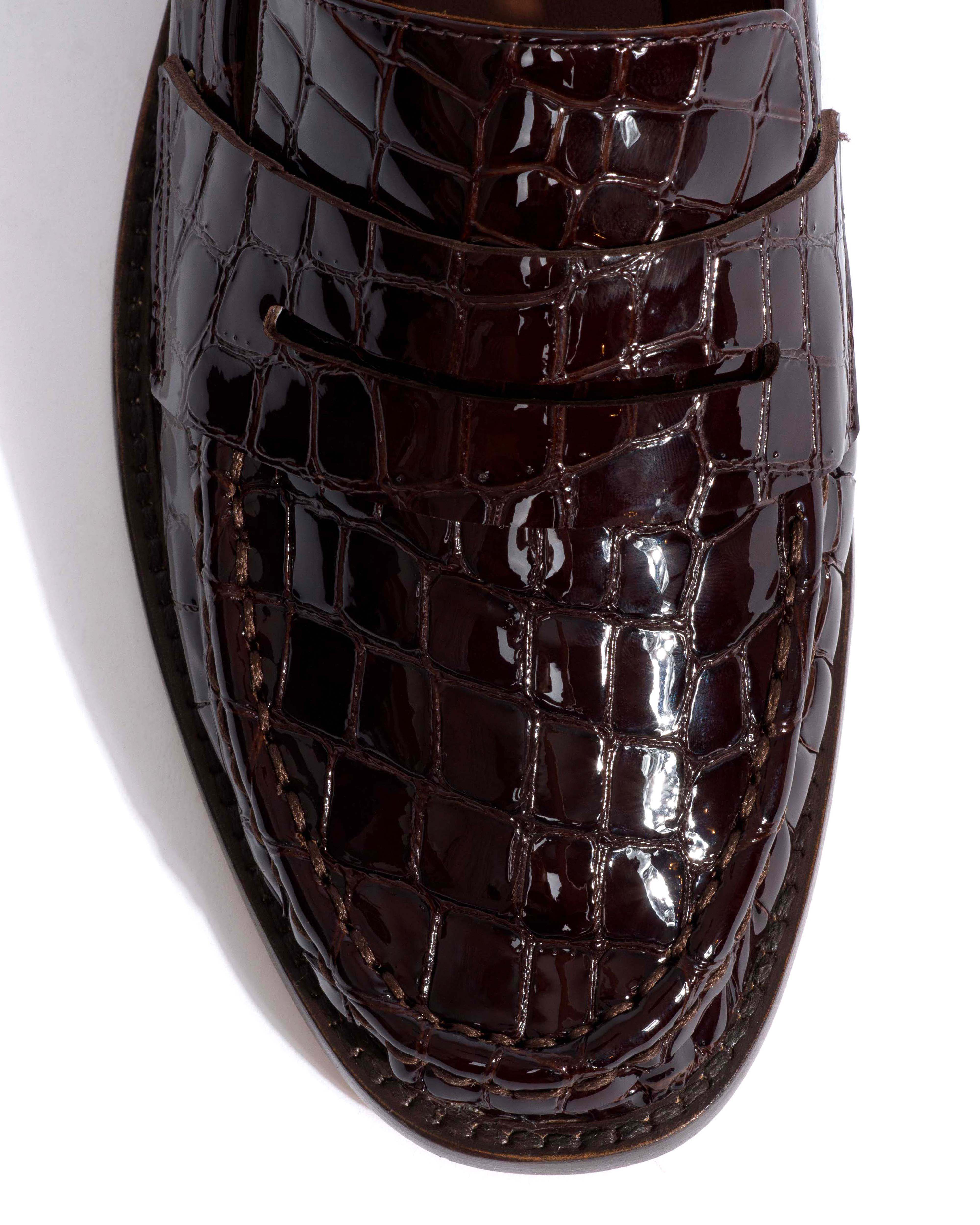 Jesha Polished croco calf Coffee brown