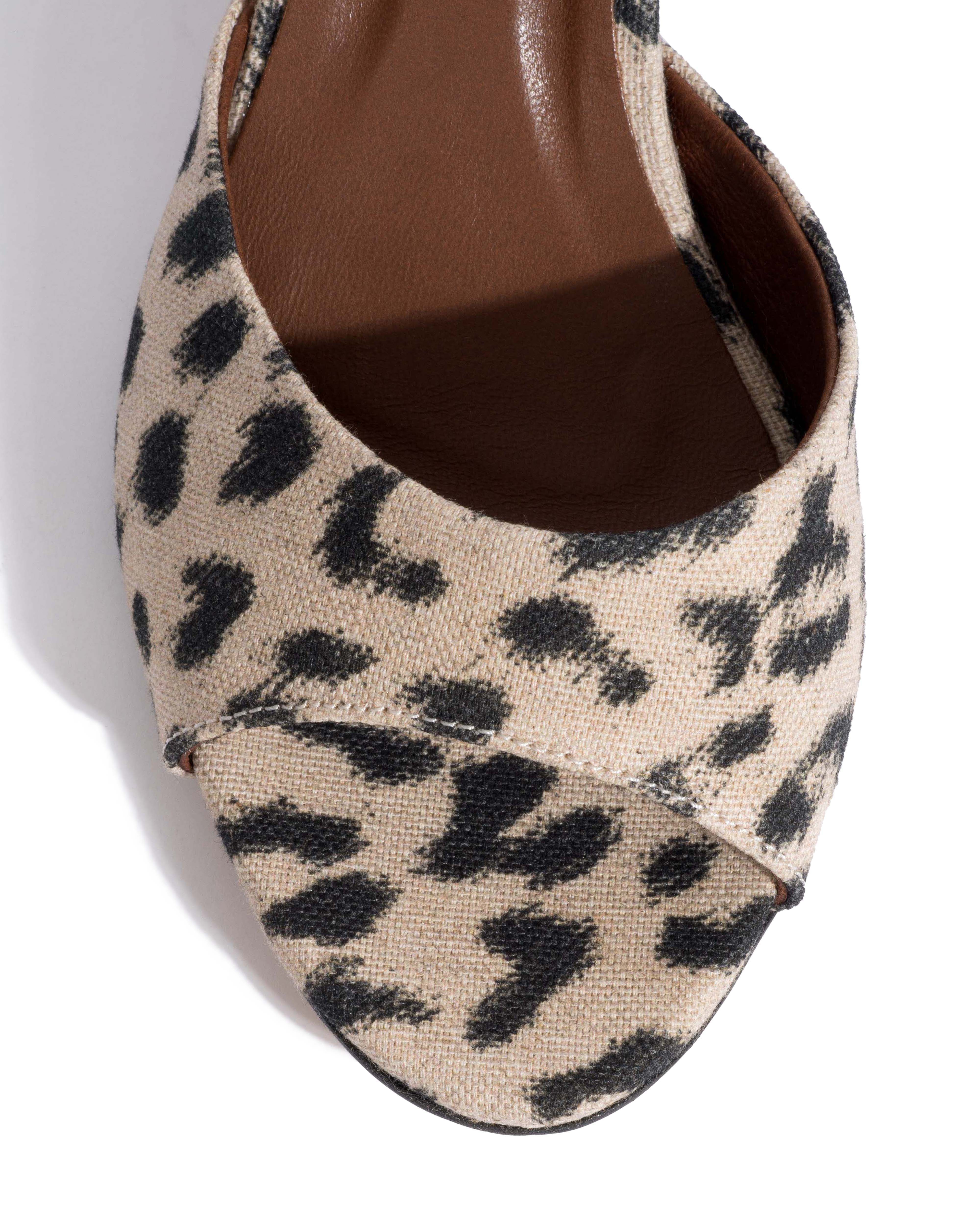 Jolie 55 Natural cotton-linen Leopard