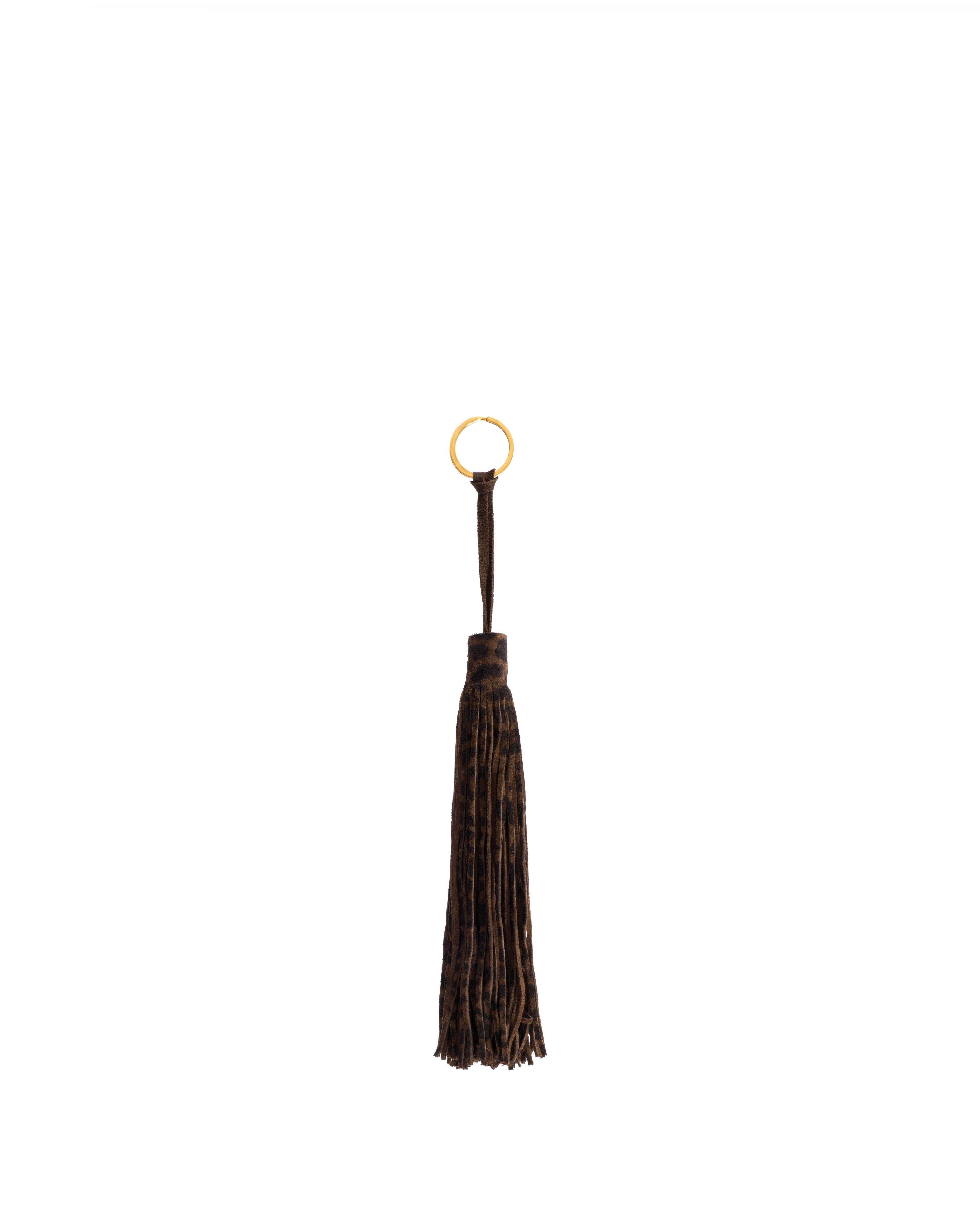 Langley fringe keyring Calf suede print Jaguar