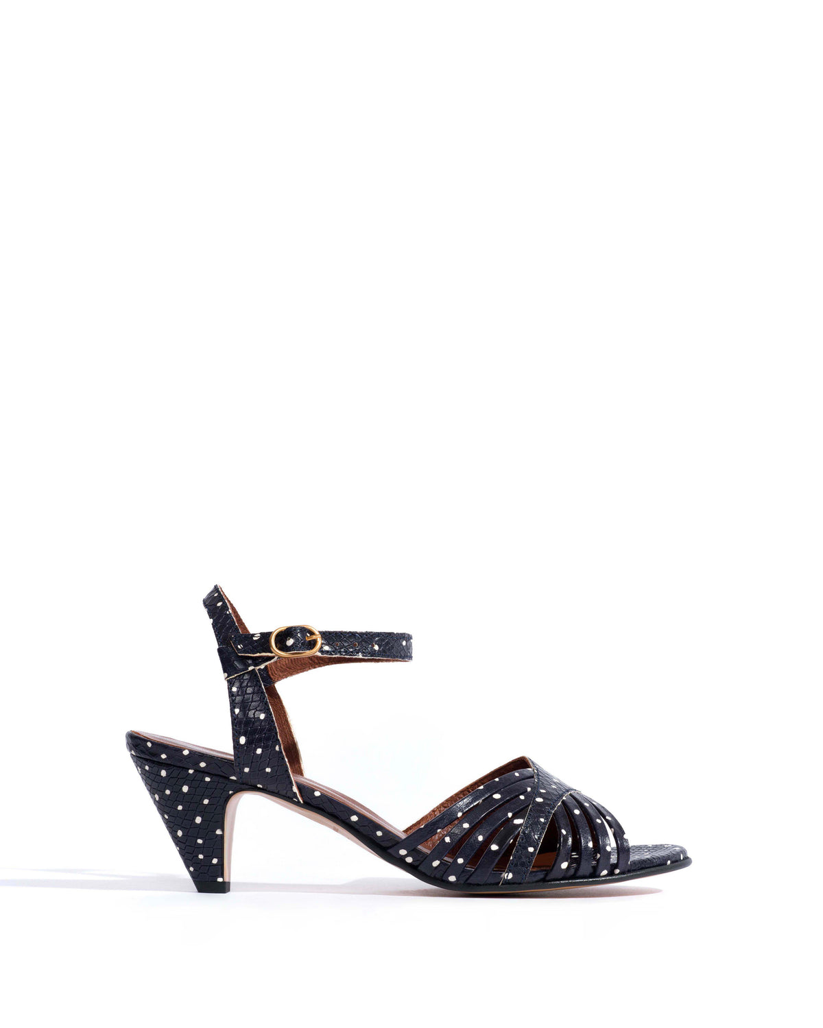 Hermine 50 stiletto Spotted snake calf Midnight blue