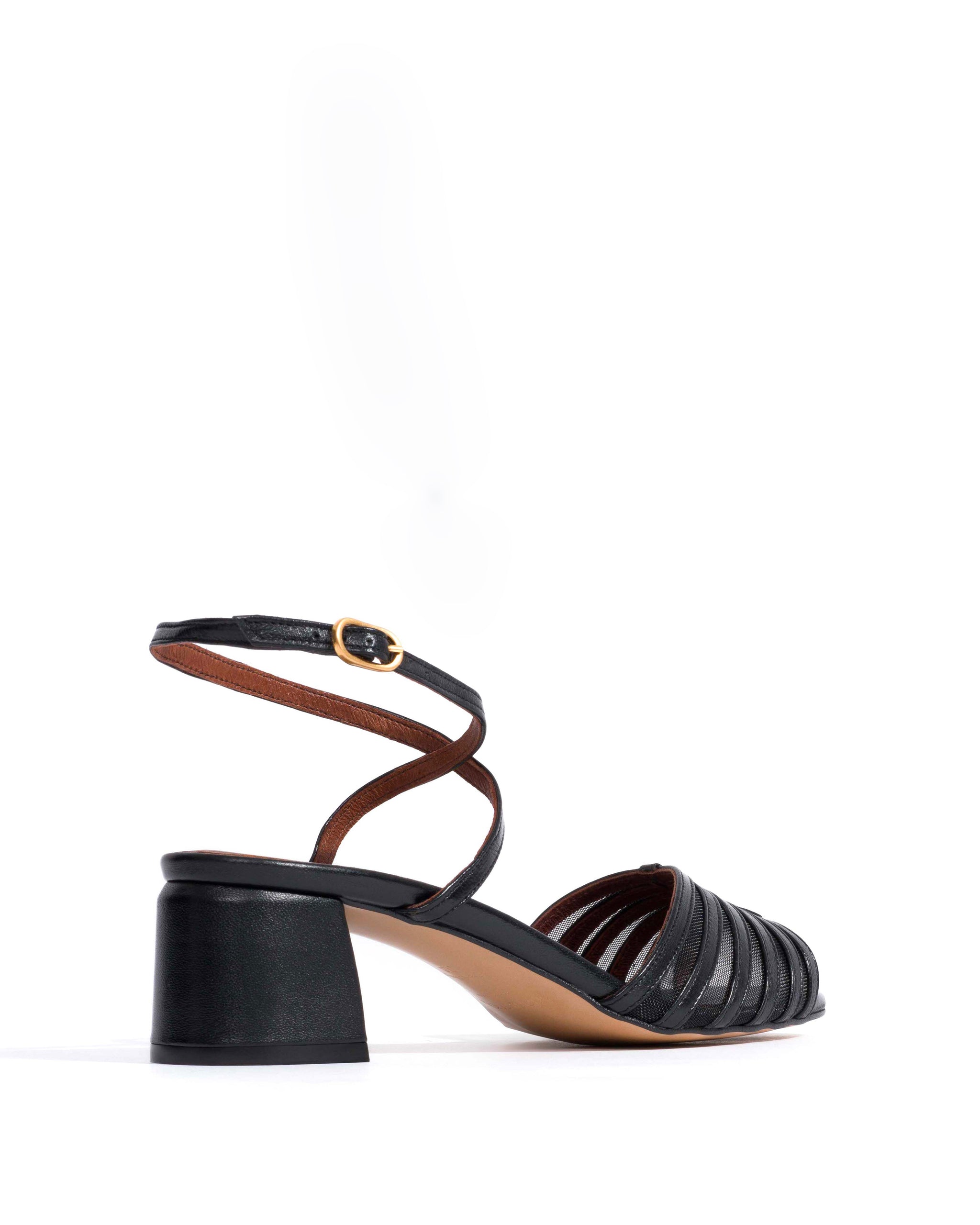 Tangie mesh Shiny lamb & mesh Black - Anonymous Copenhagen Heels