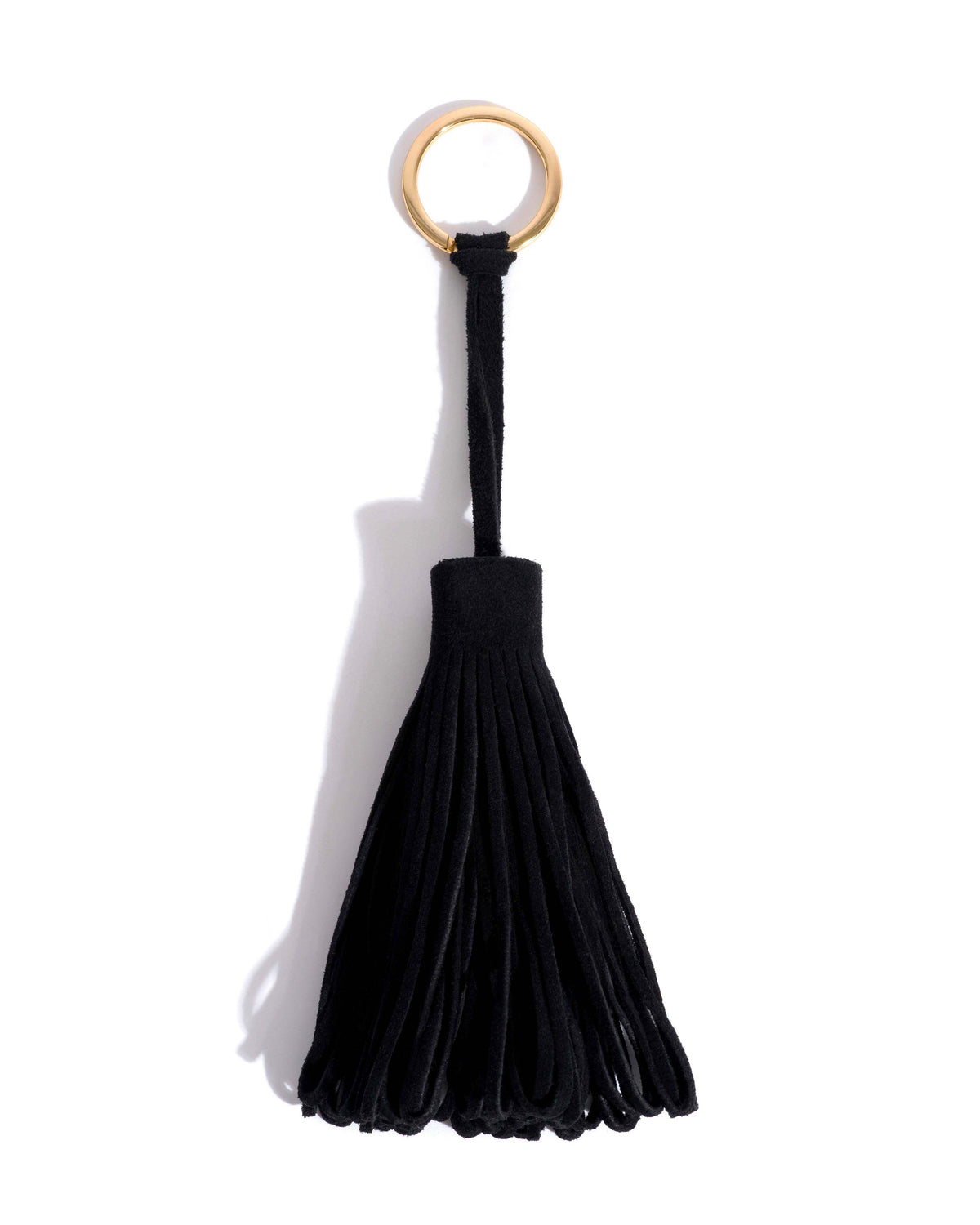 Katty fringe keyring Calf suede Black