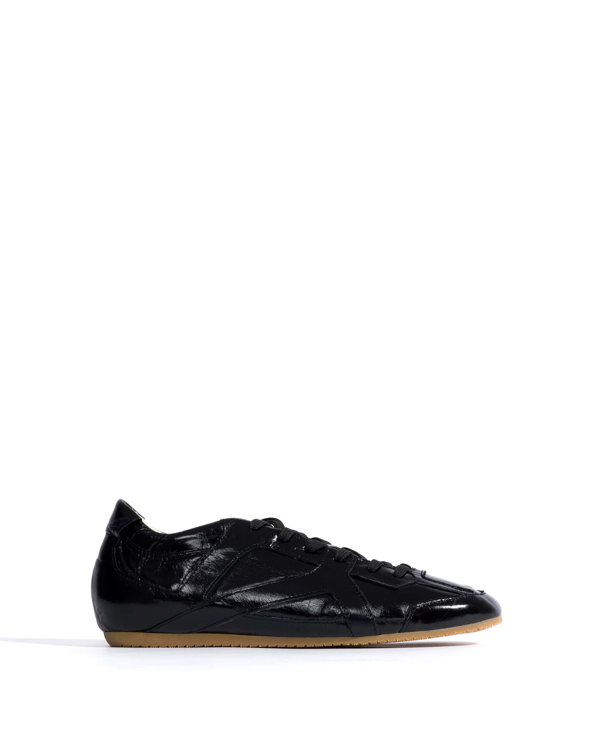 Sneakerina Crinkled polished goat Black