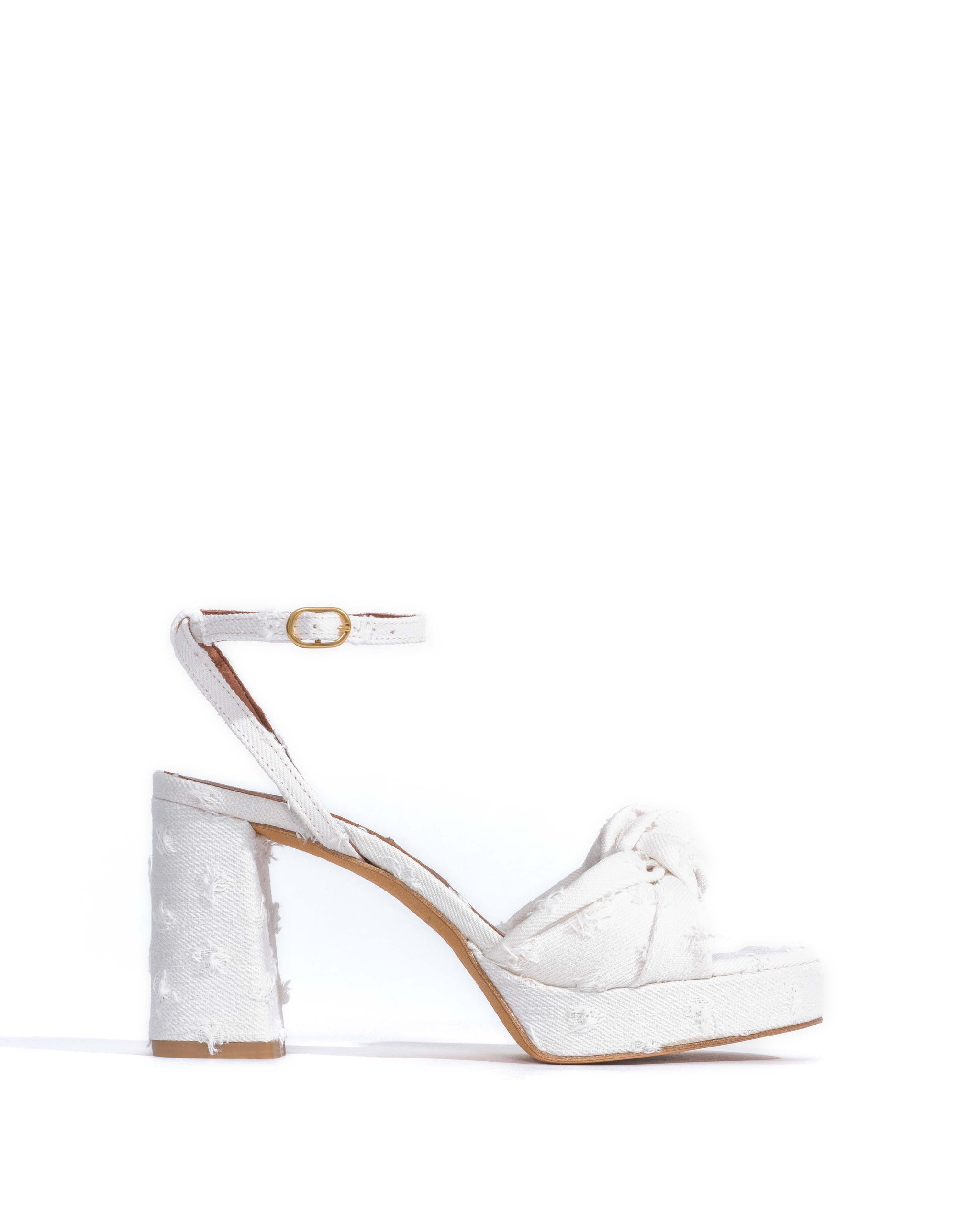 Aliza 85 platform Denim Distressed washed white - Anonymous Copenhagen Heels