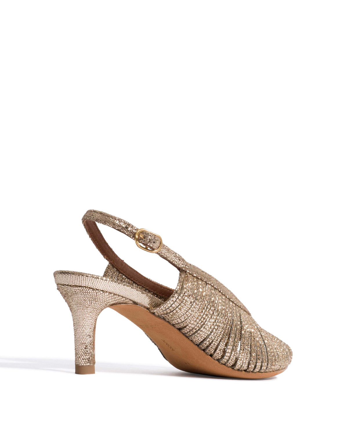 Zenia 55 Lizard metallic goat Vintage champagne