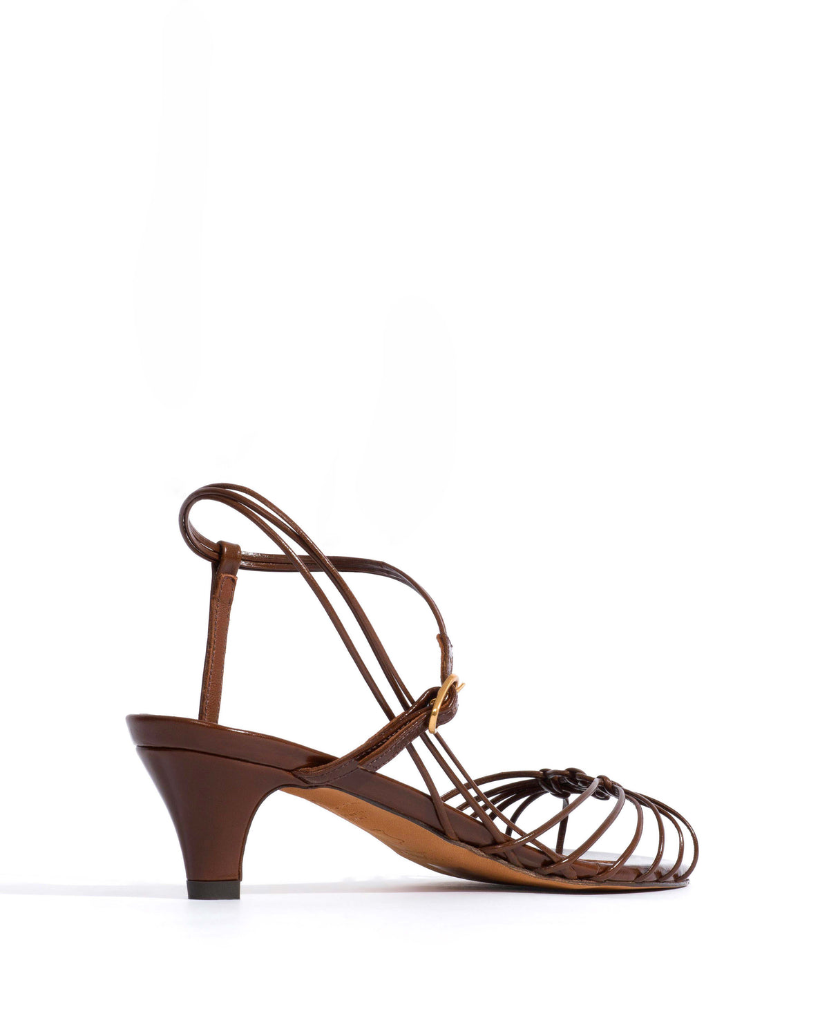 Savannah 40 hand-braided Crinkled polished goat Caramel brown