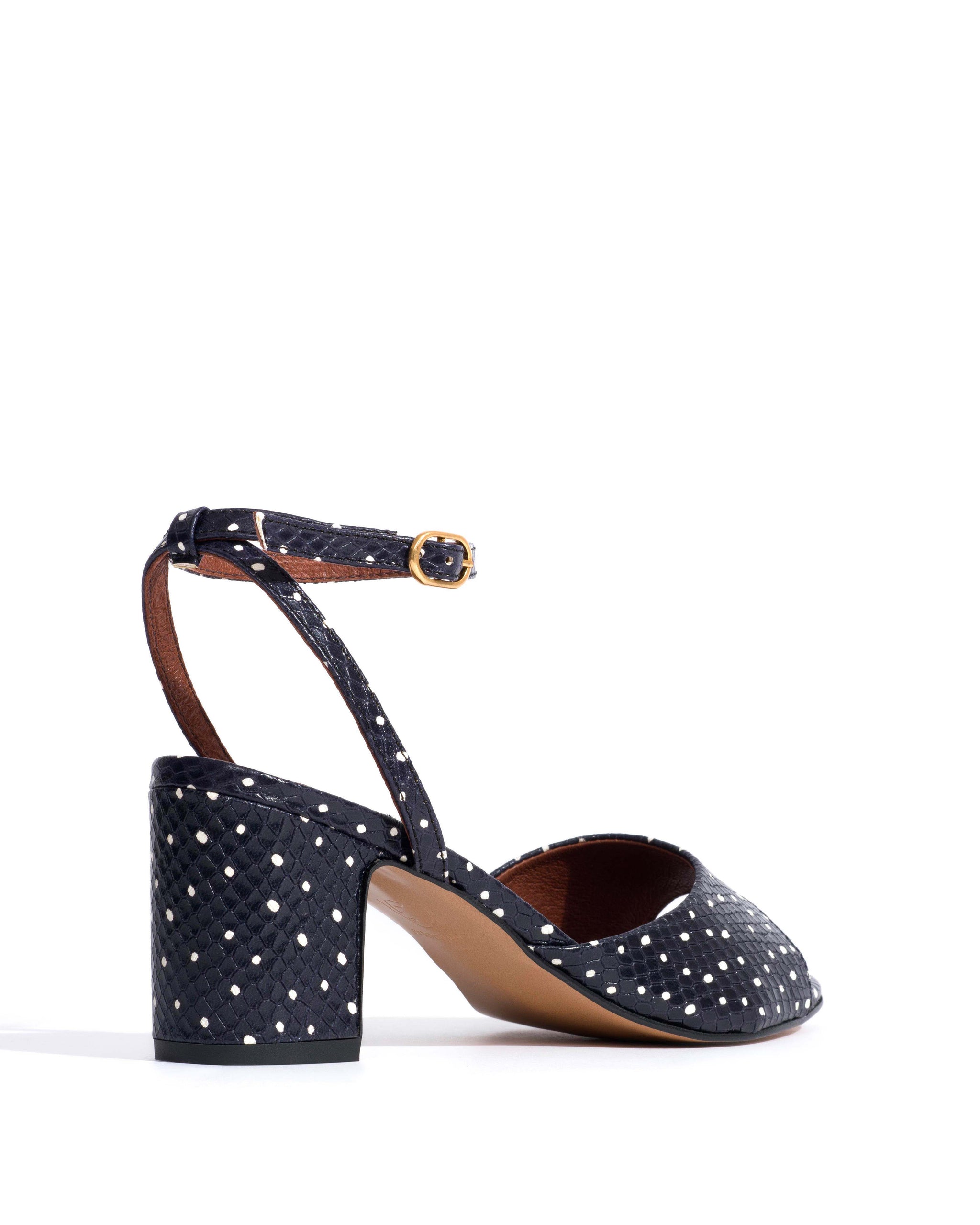 Jolie 55 Spotted snake calf Midnight blue - Anonymous Copenhagen Heels