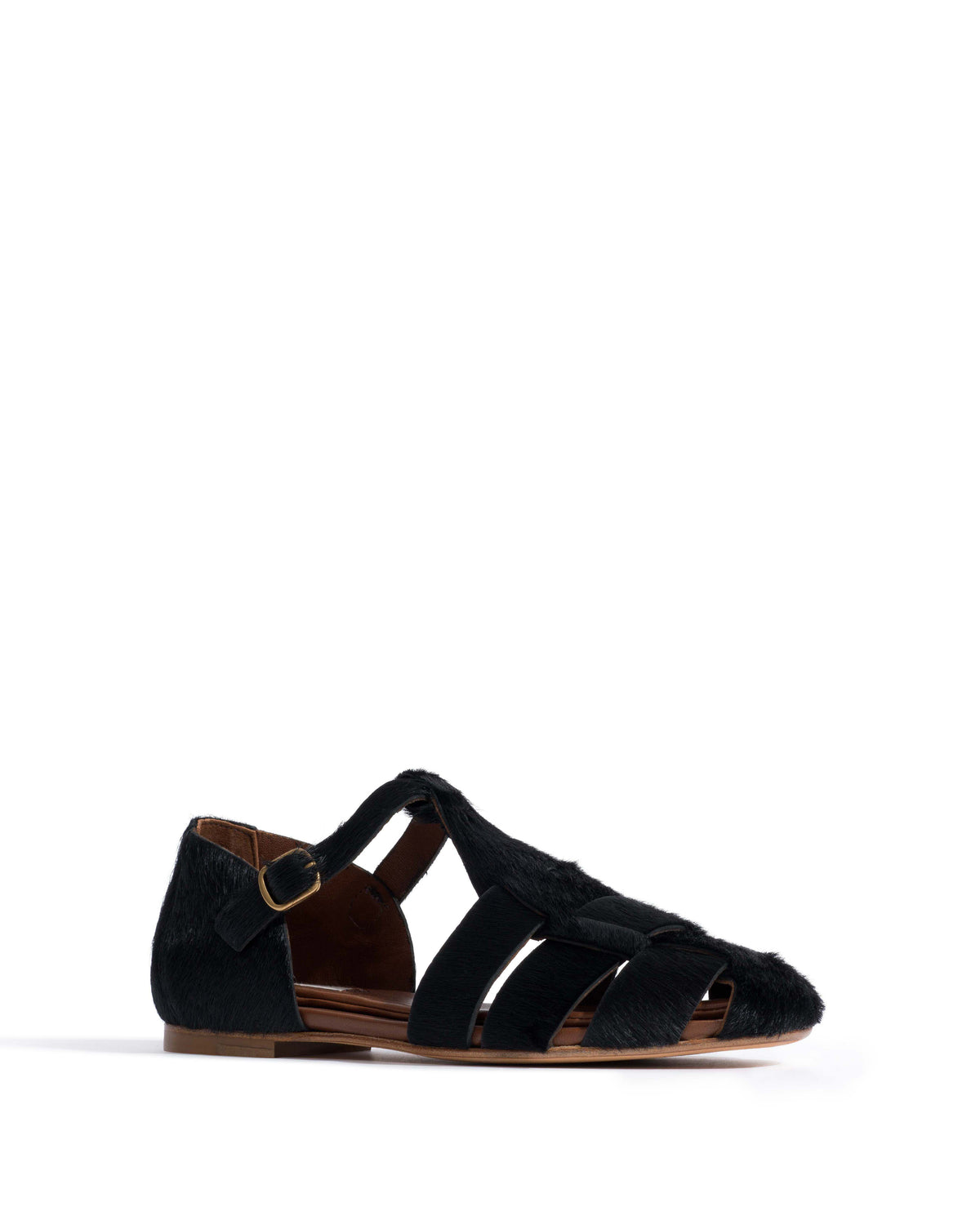Lain flats Calf hair Black