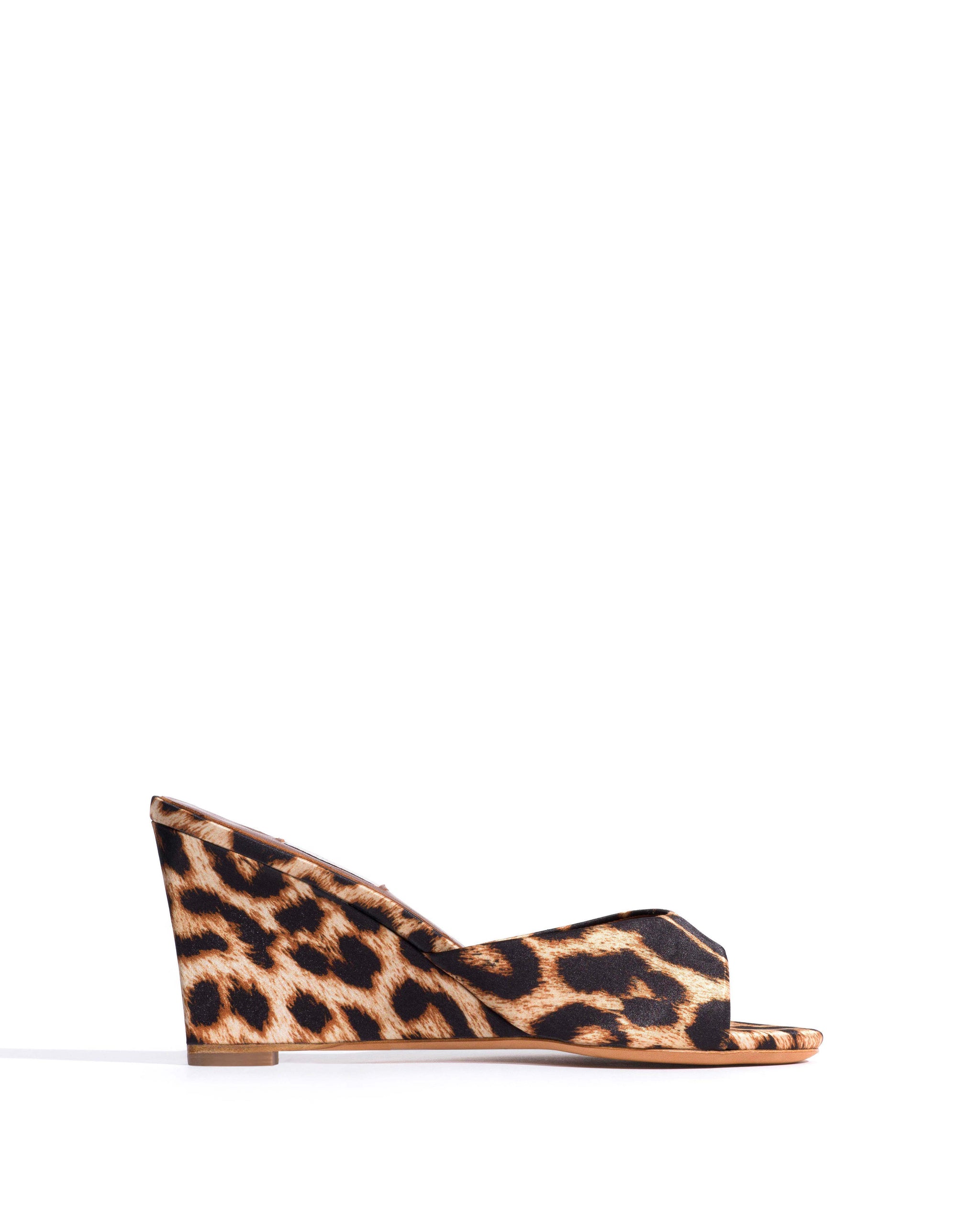 Gwen 75 wedge Satin print Leopard - Anonymous Copenhagen Heels