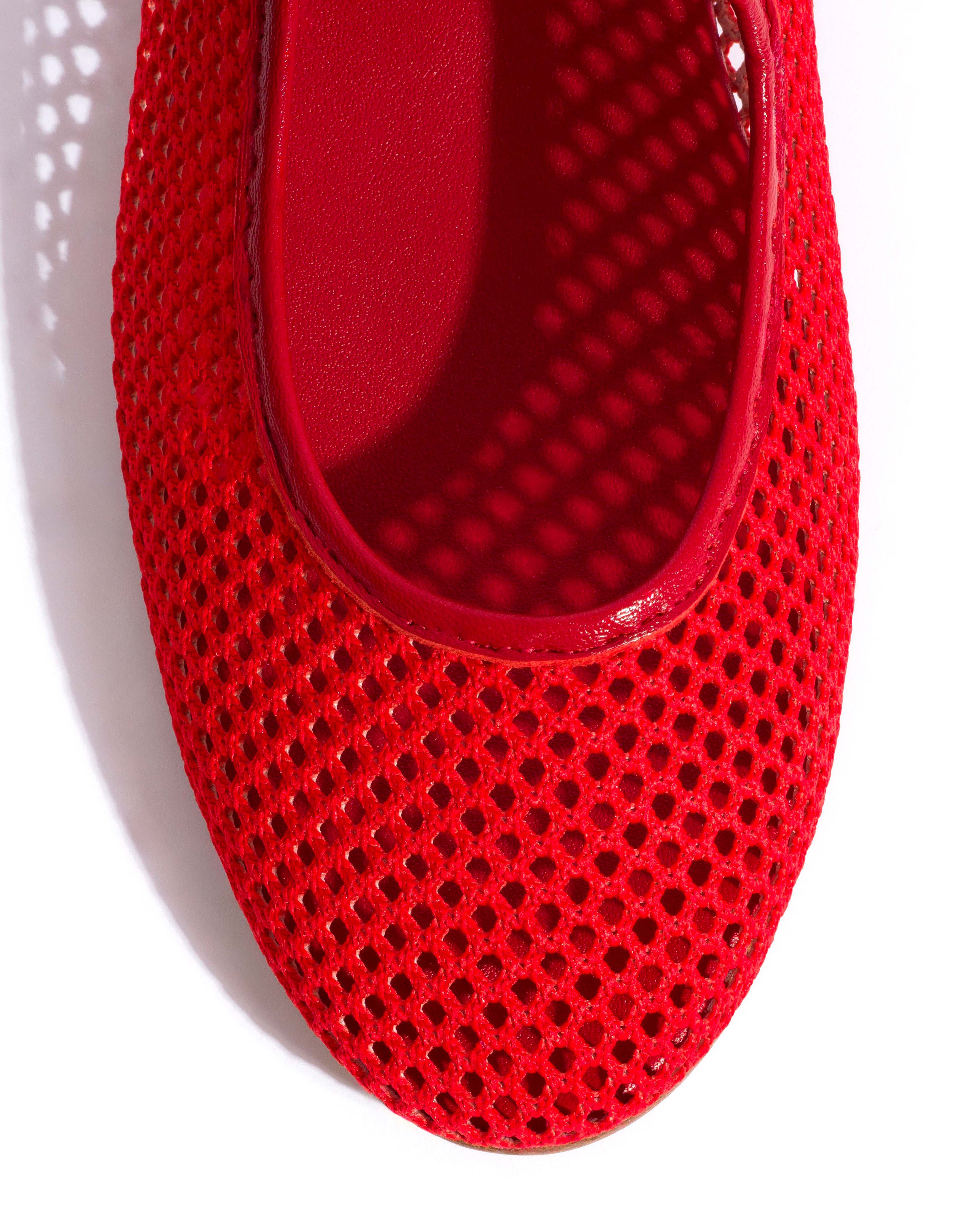 Lana netted mesh Shiny lamb & netted mesh Ruby red