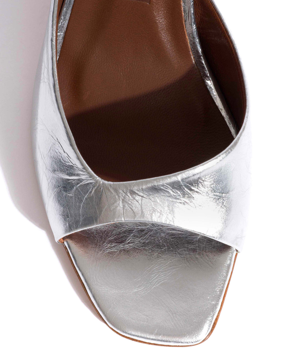Mazy 75 Crinkled metallic lamb Silver