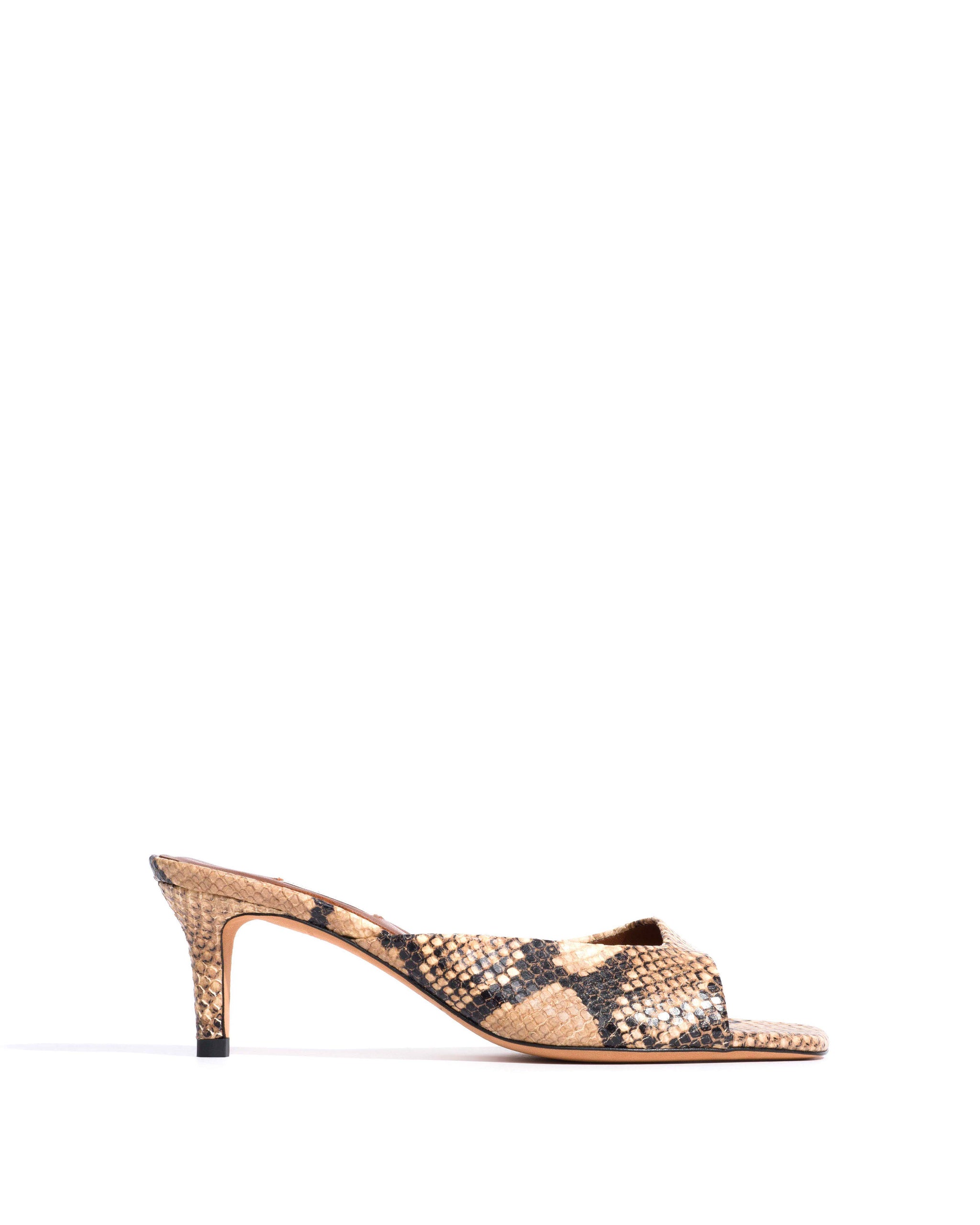 Mazy 55 Snake calf Natural sand - Anonymous Copenhagen Heels