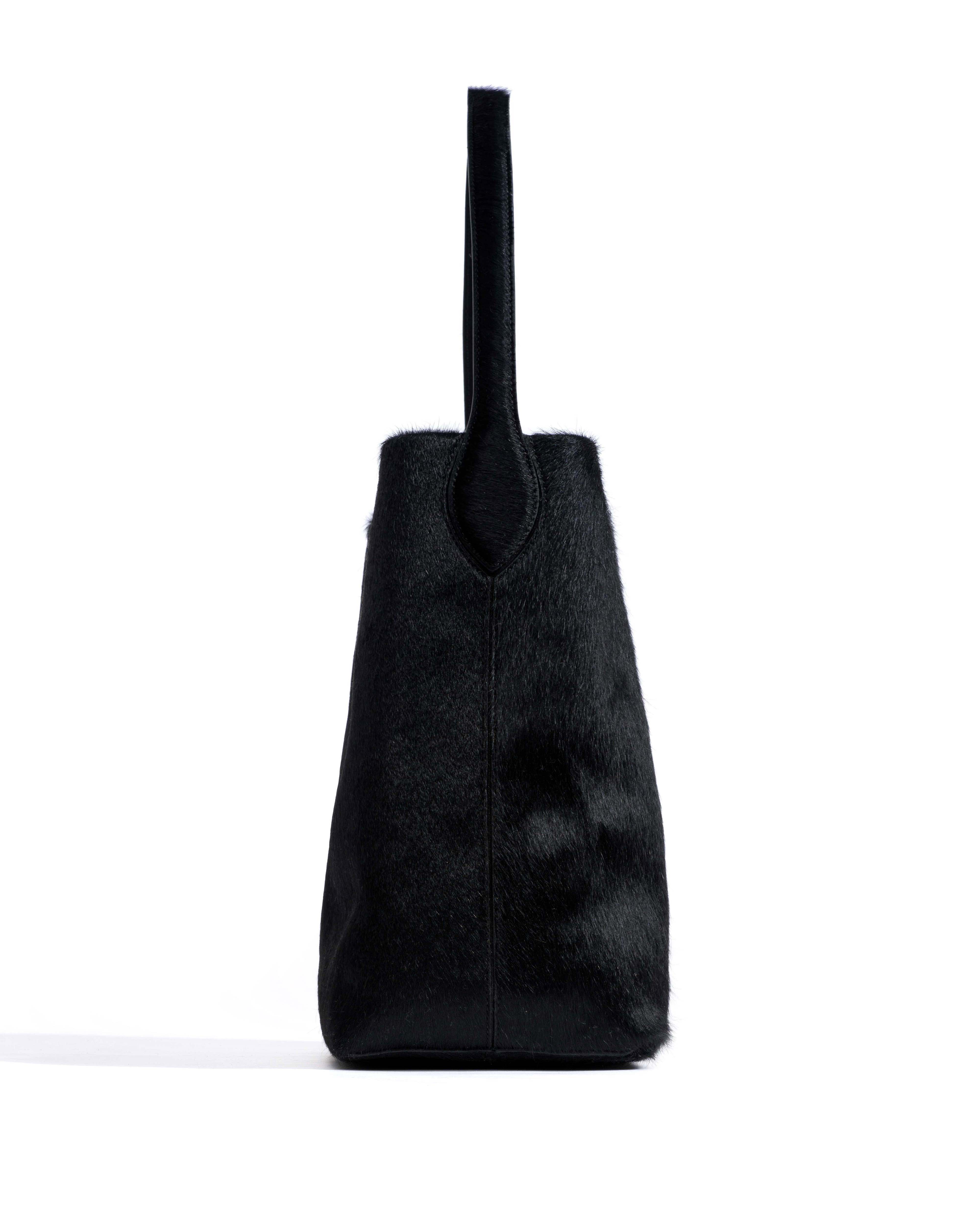 Versa everyday bag Calf hair Black